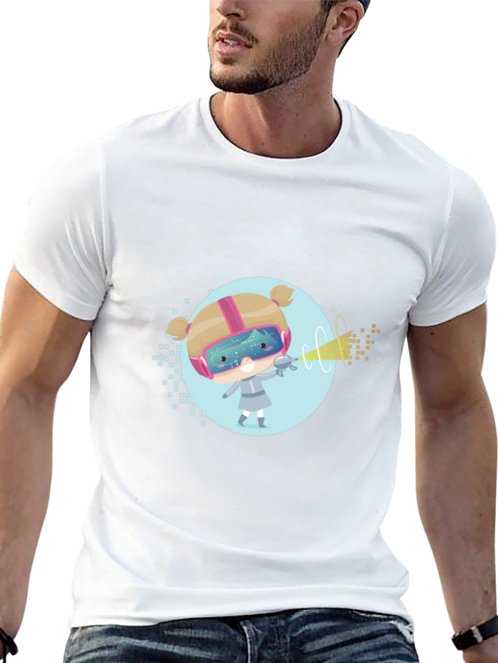 Sci-Fi Girl Graphic T-Shirt - Black Cotton Tee