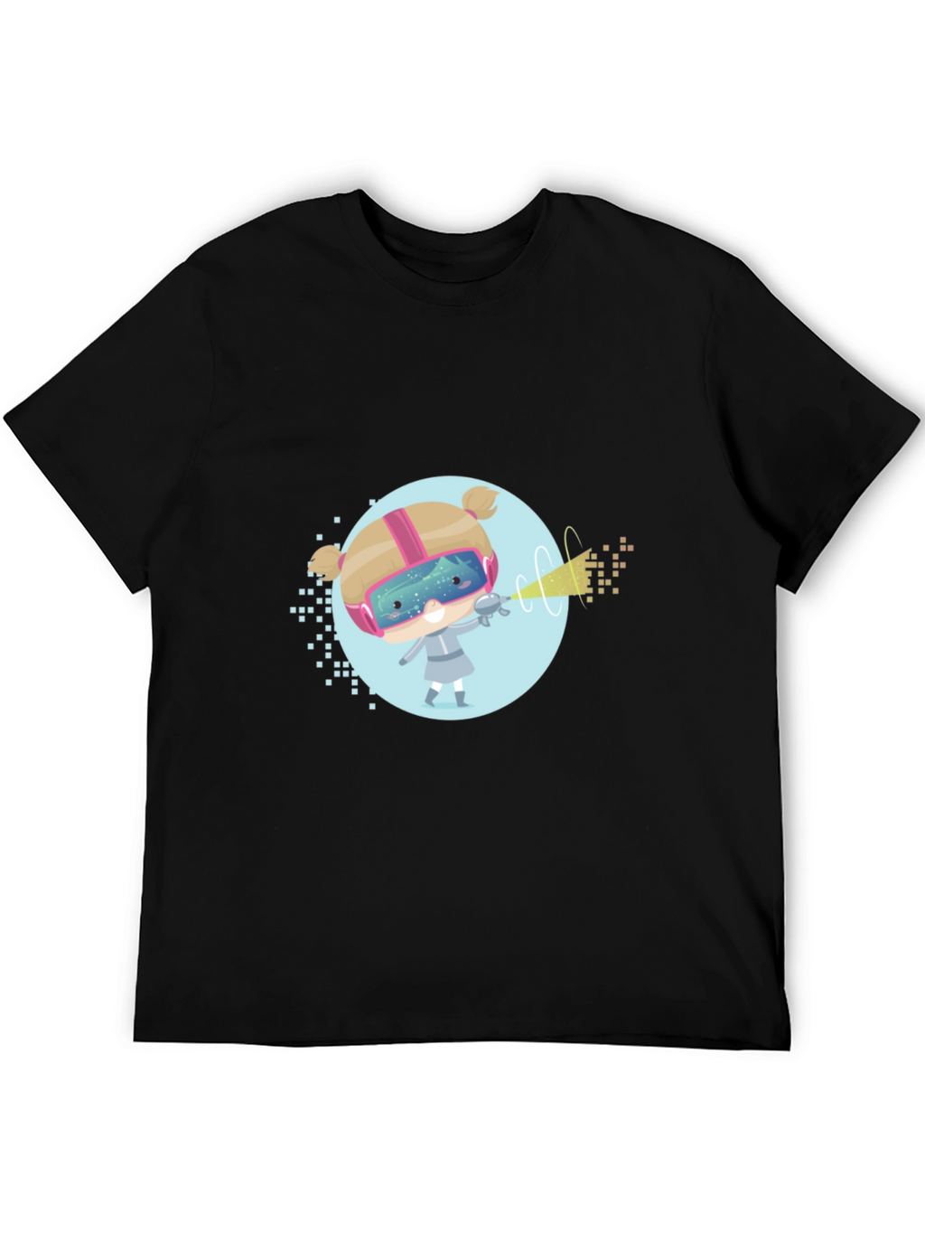 Sci-Fi Girl Graphic T-Shirt - Black Cotton Tee