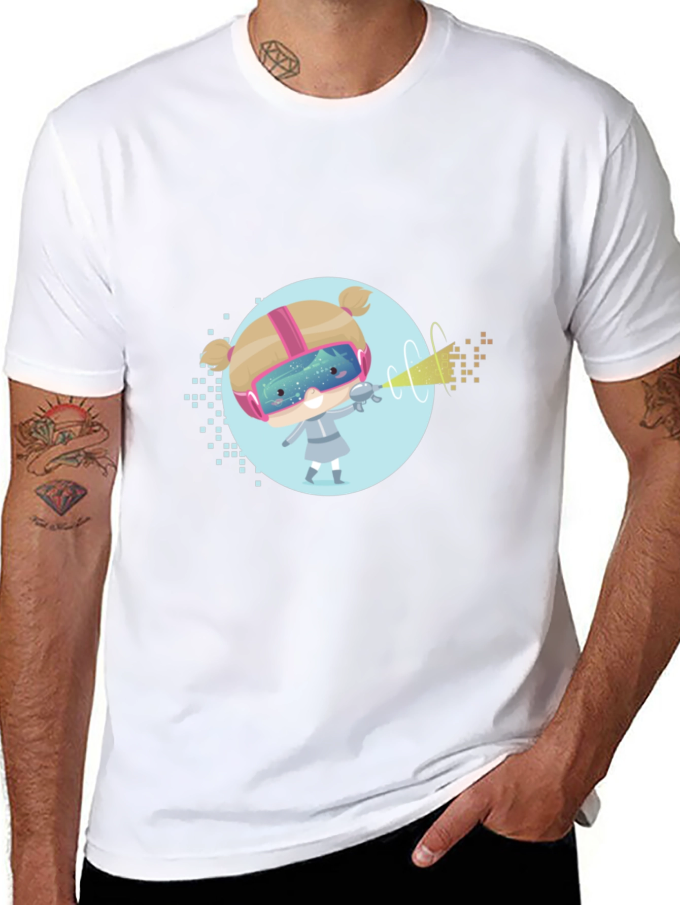 Sci-Fi Girl Graphic T-Shirt - Black Cotton Tee