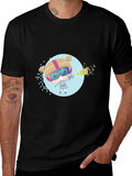 Sci-Fi Girl Graphic T-Shirt - Black Cotton Tee