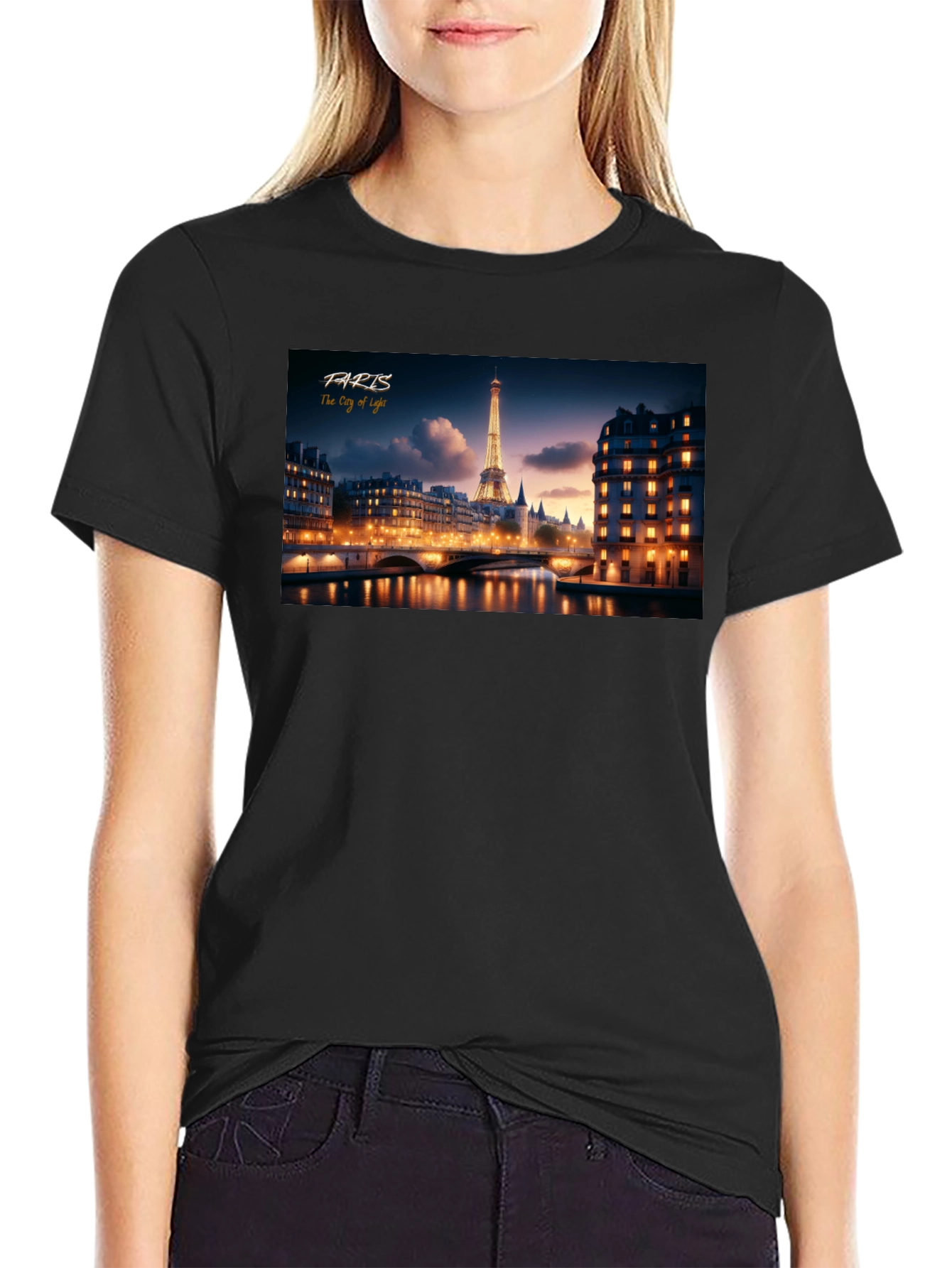 Paris City of Light Black T-Shirt