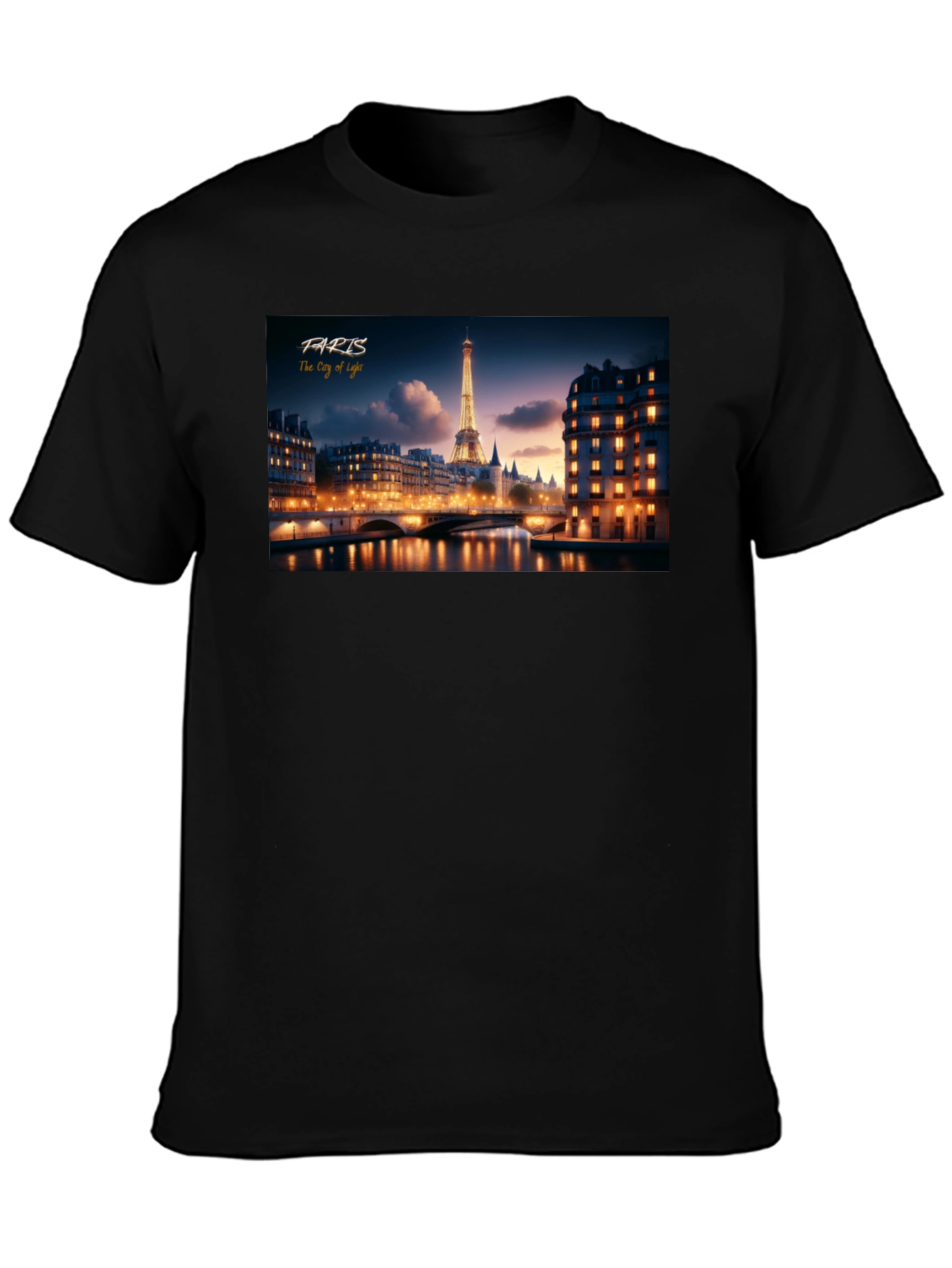 Paris City of Light Black T-Shirt