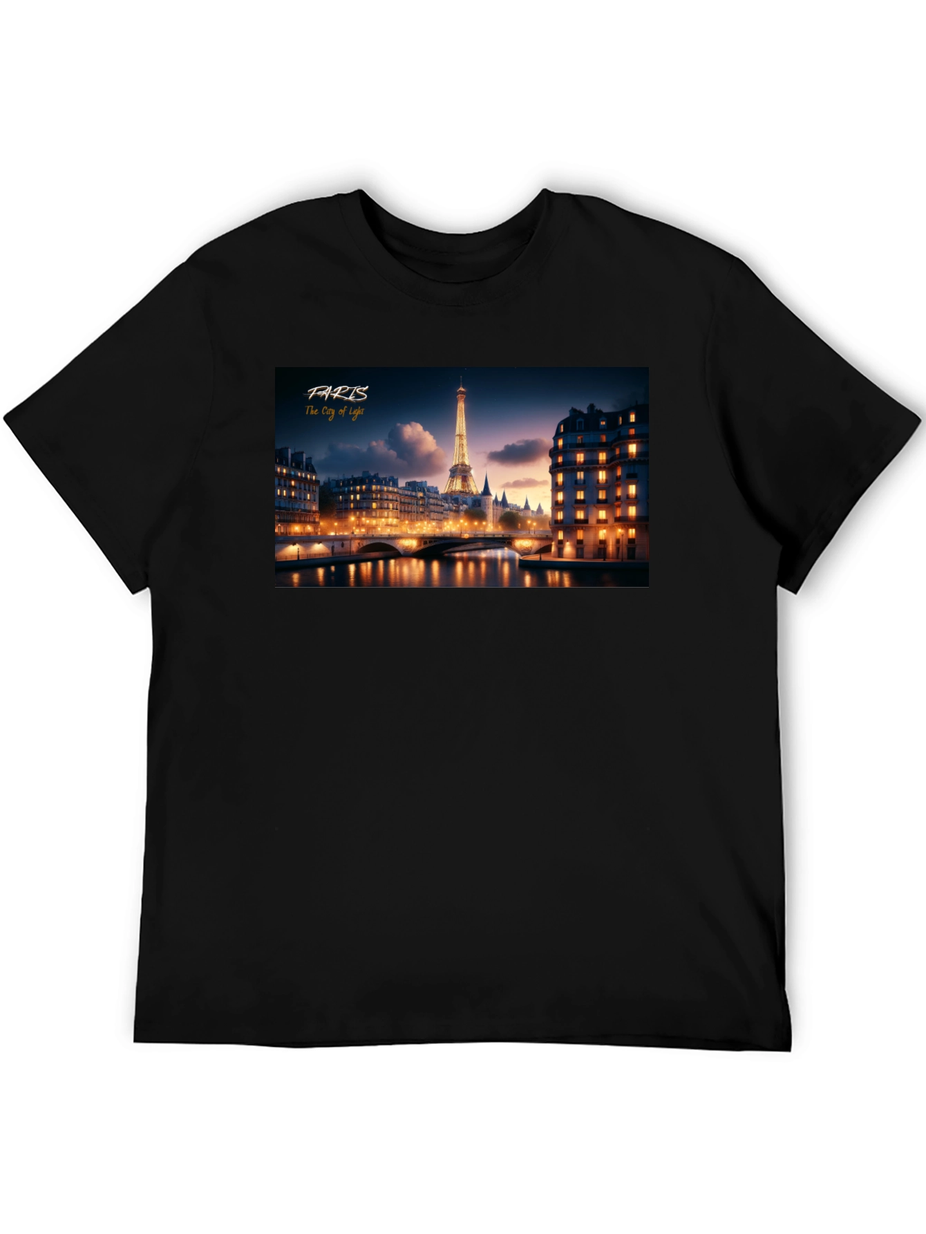 Paris City of Light Black T-Shirt