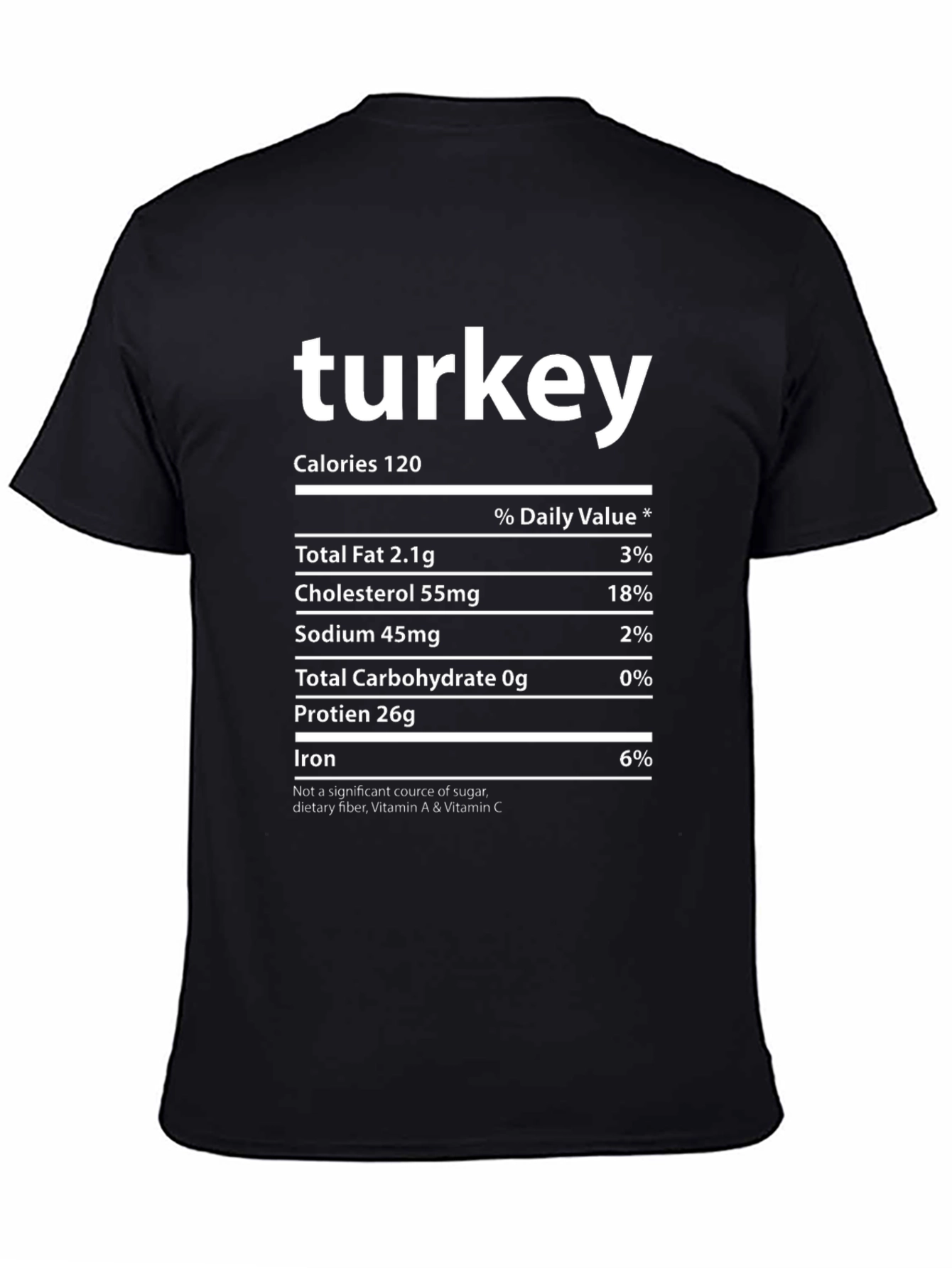 Turkey Nutrition Facts T-Shirt - Funny Thanksgiving Tee