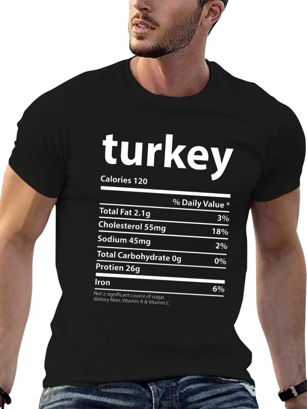 Turkey Nutrition Facts T-Shirt - Funny Thanksgiving Tee