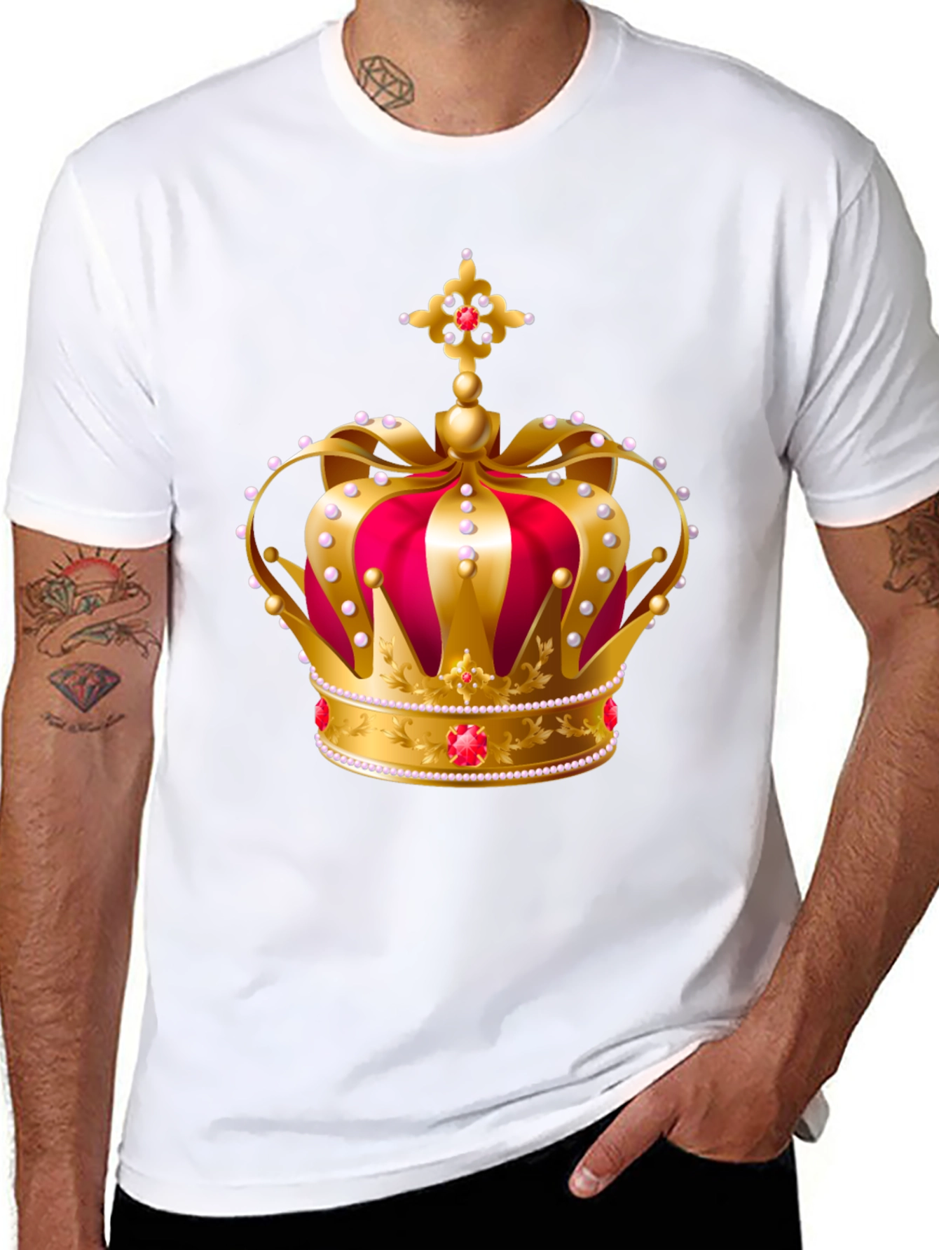 Royal Crown Graphic Tee - Gold and Red