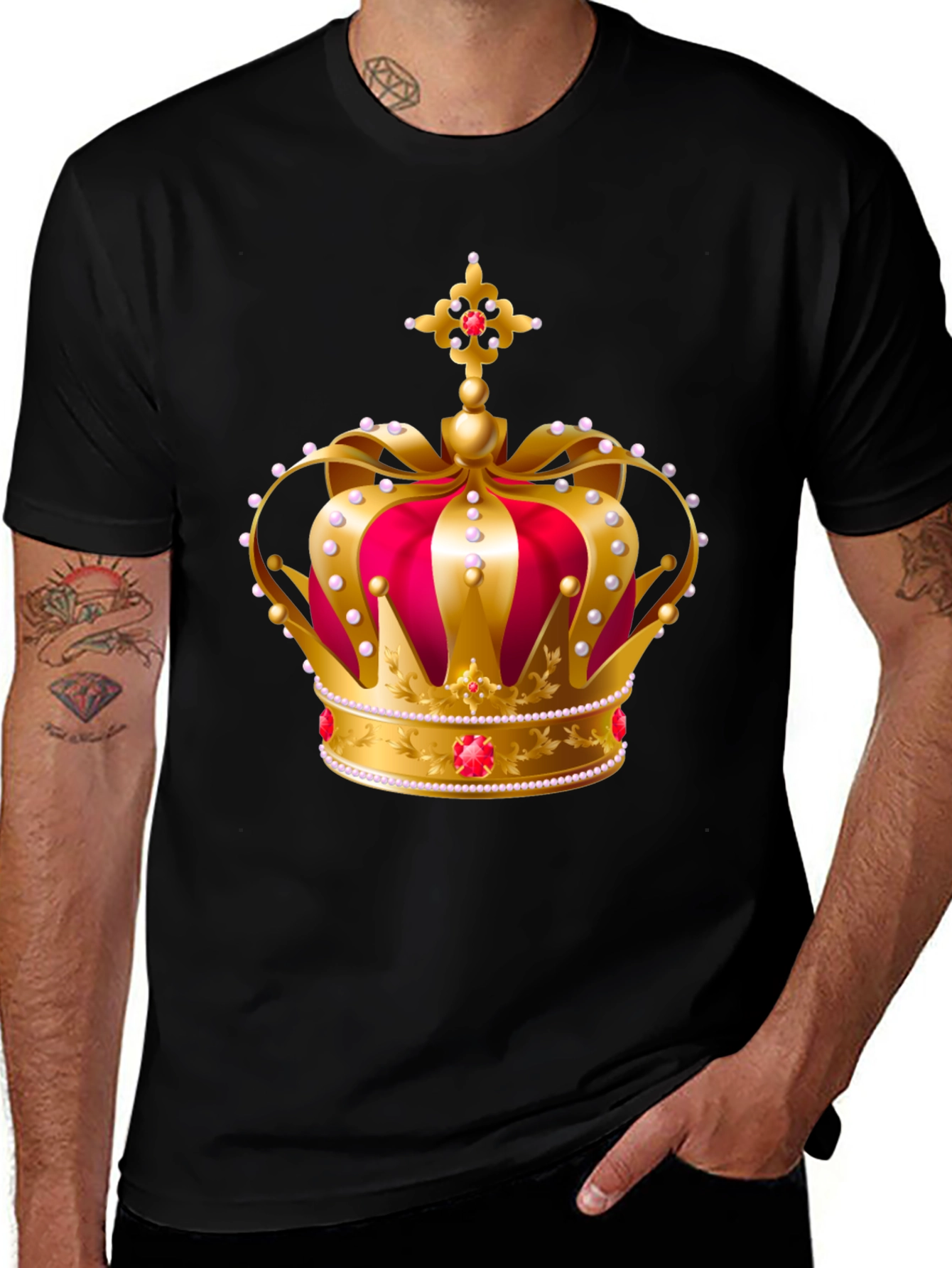 Royal Crown Graphic Tee - Gold and Red