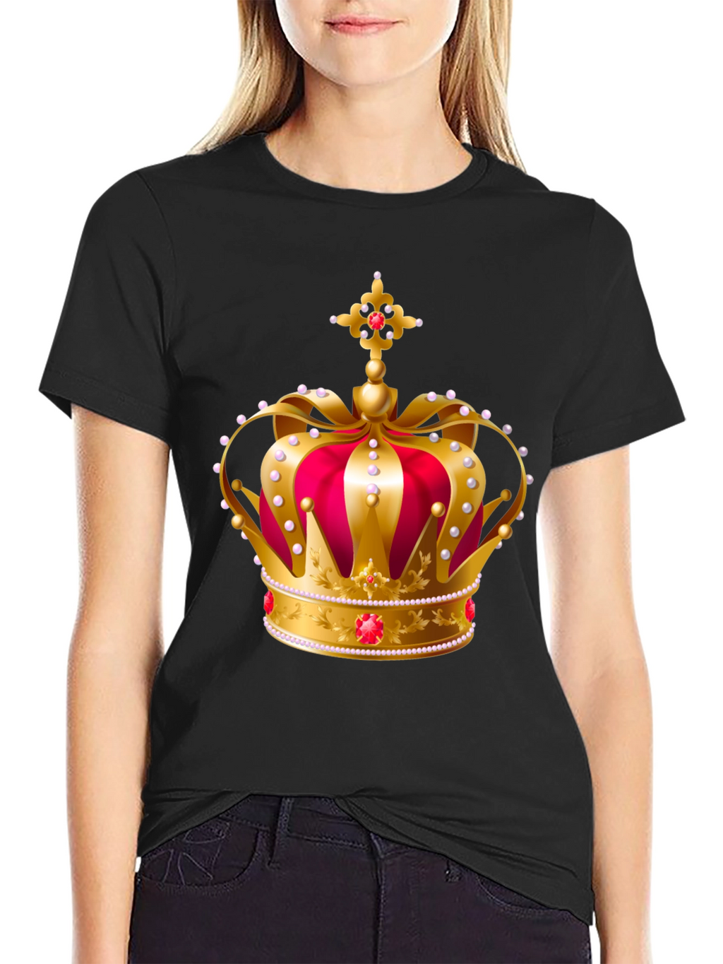 Royal Crown Graphic Tee - Gold and Red