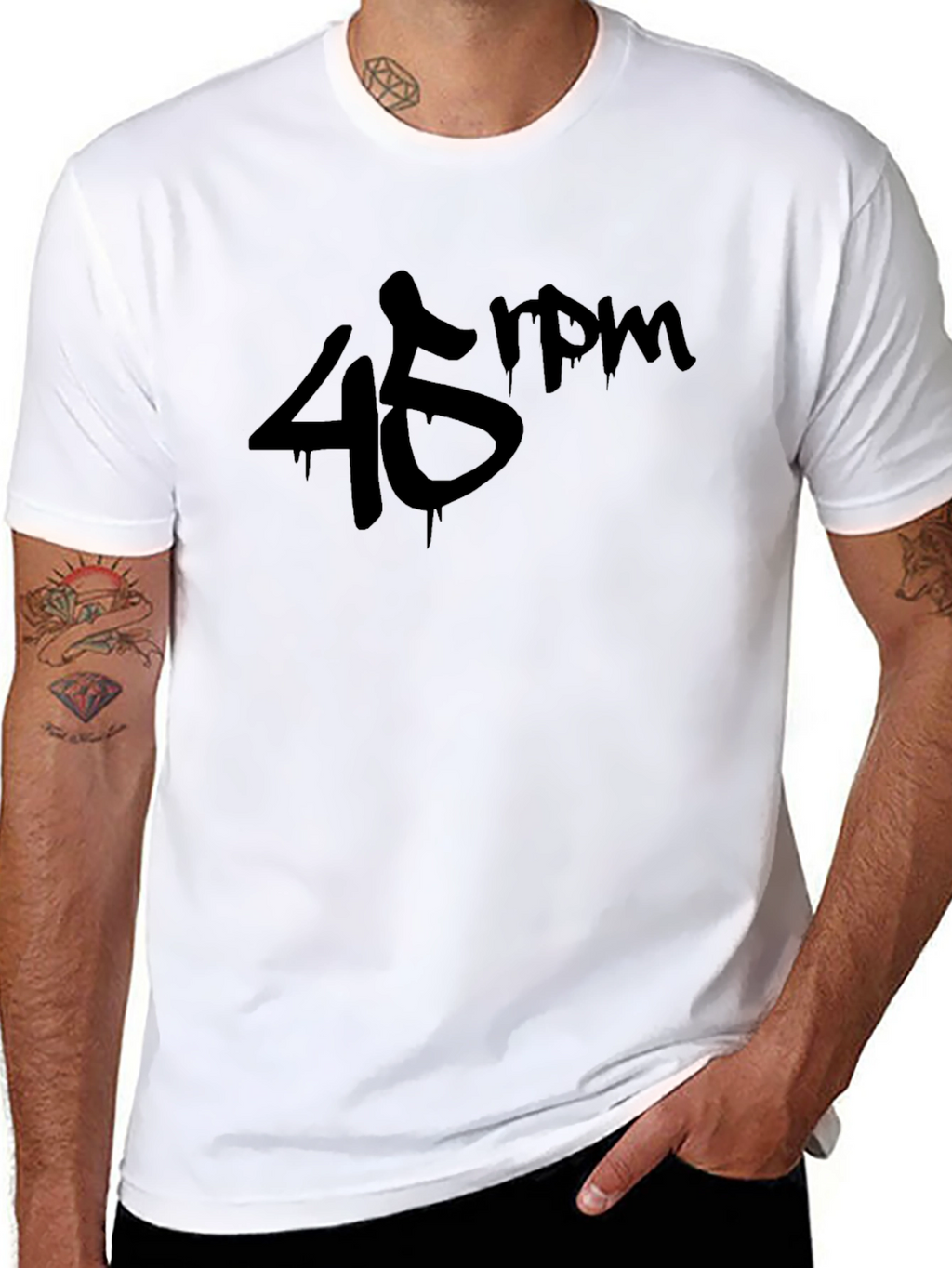 45 RPM Black Graphic T-Shirt - Music Lover Tee