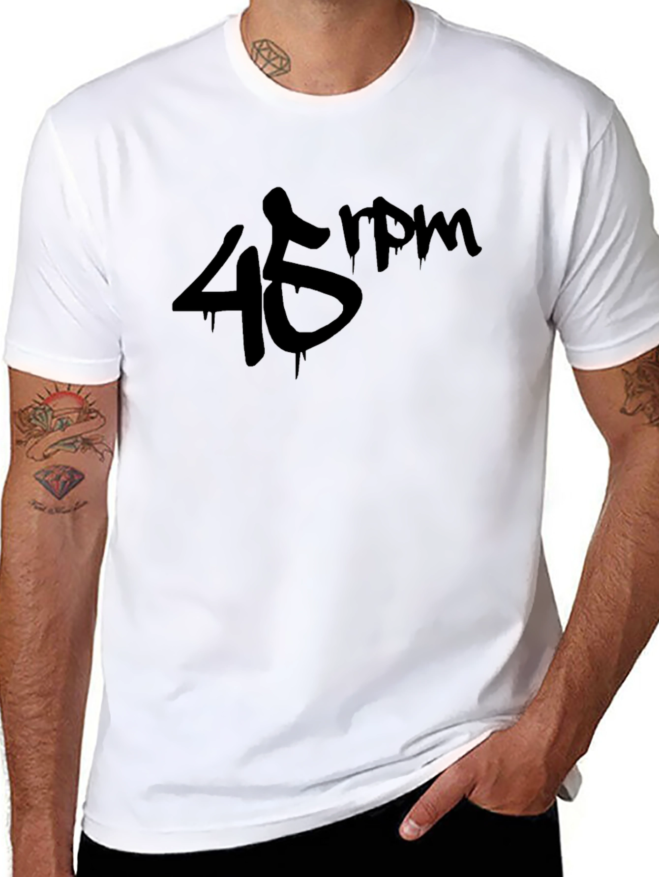 45 RPM Black Graphic T-Shirt - Music Lover Tee