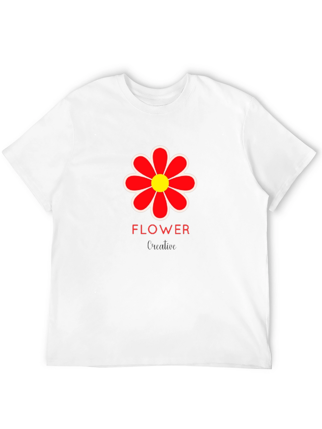 Mens Black Flower Graphic T-Shirt