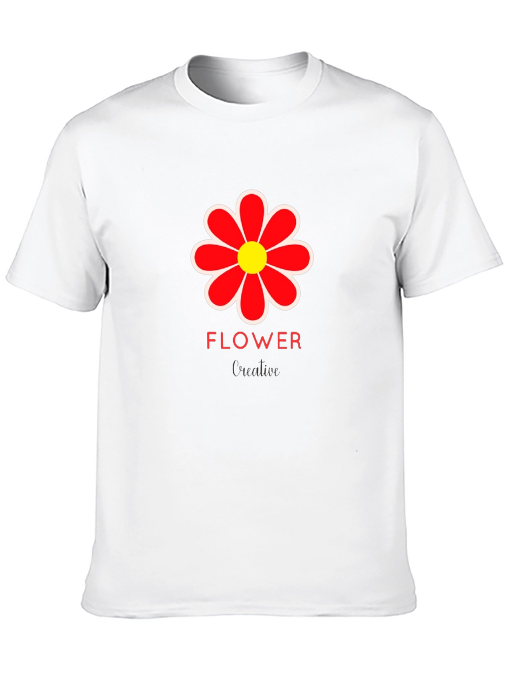 Mens Black Flower Graphic T-Shirt
