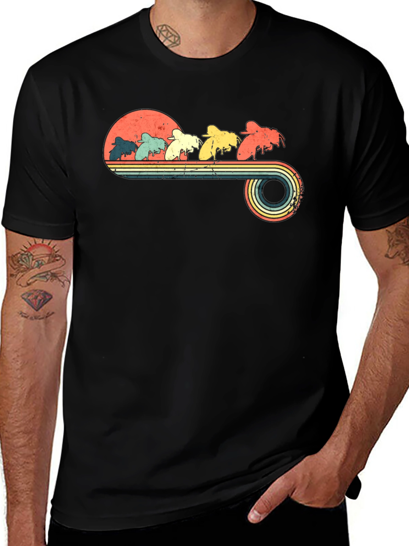 Retro Bees Graphic T-Shirt