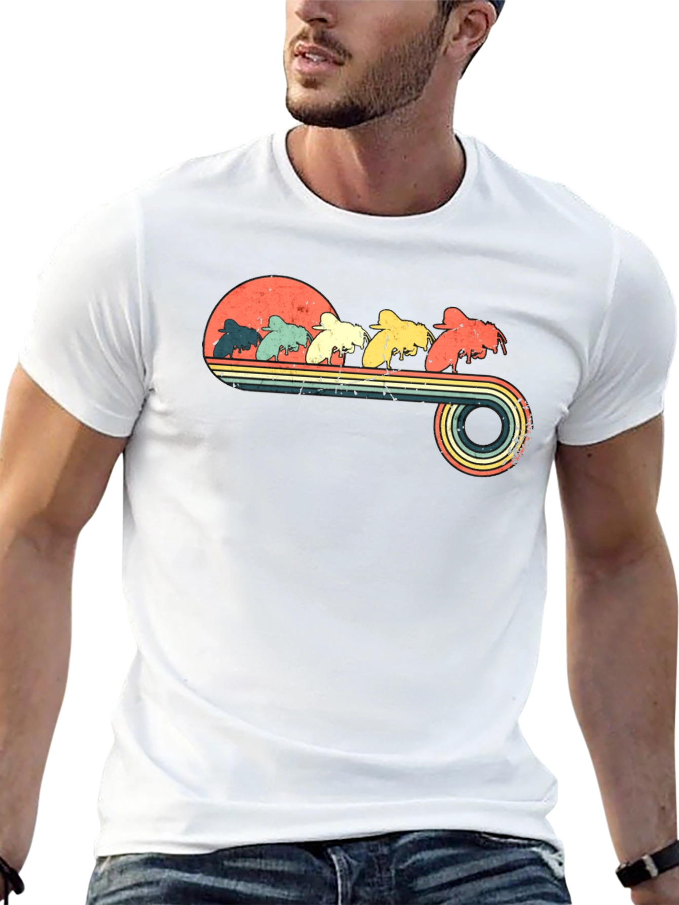 Retro Bees Graphic T-Shirt