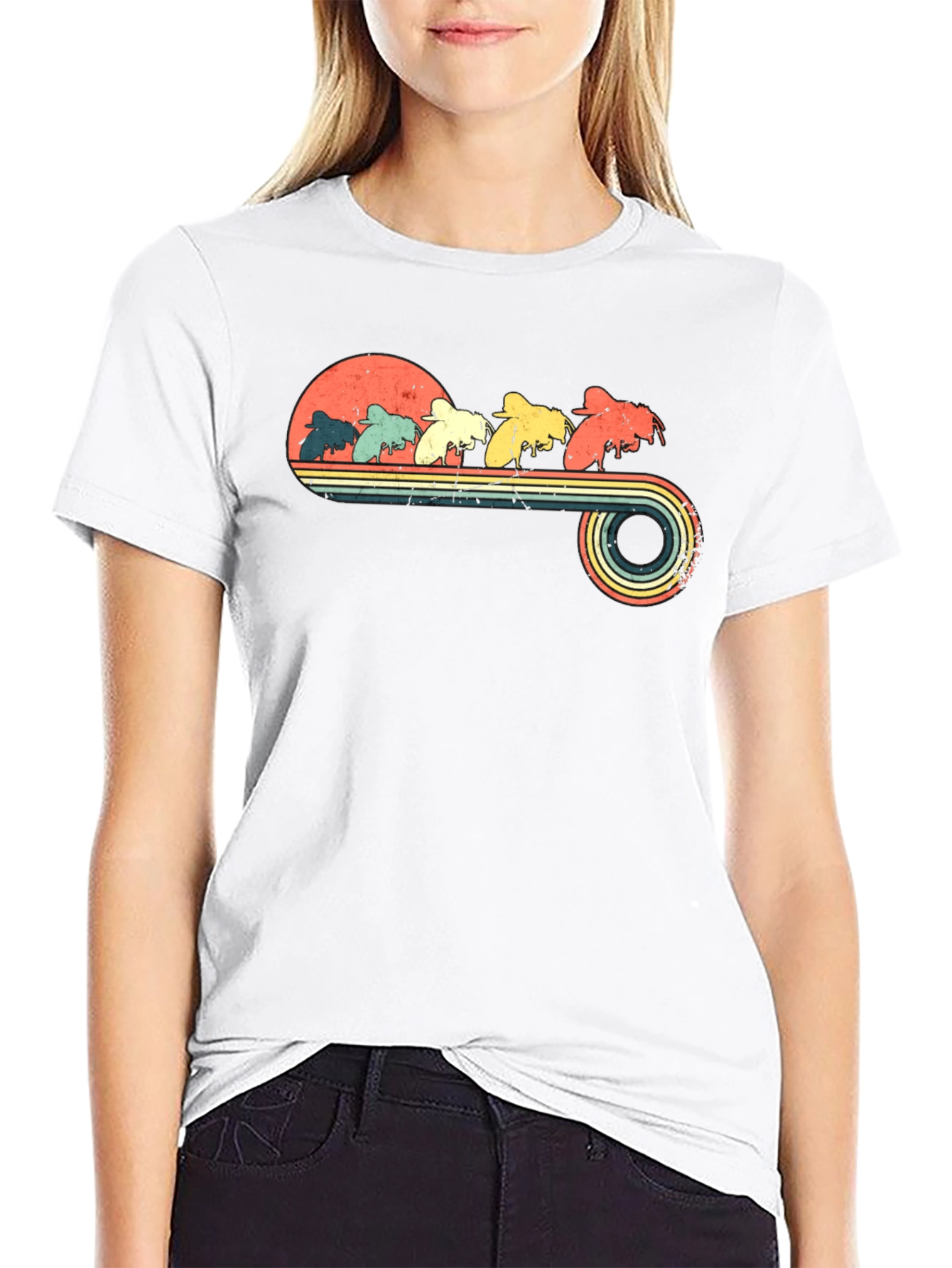 Retro Bees Graphic T-Shirt