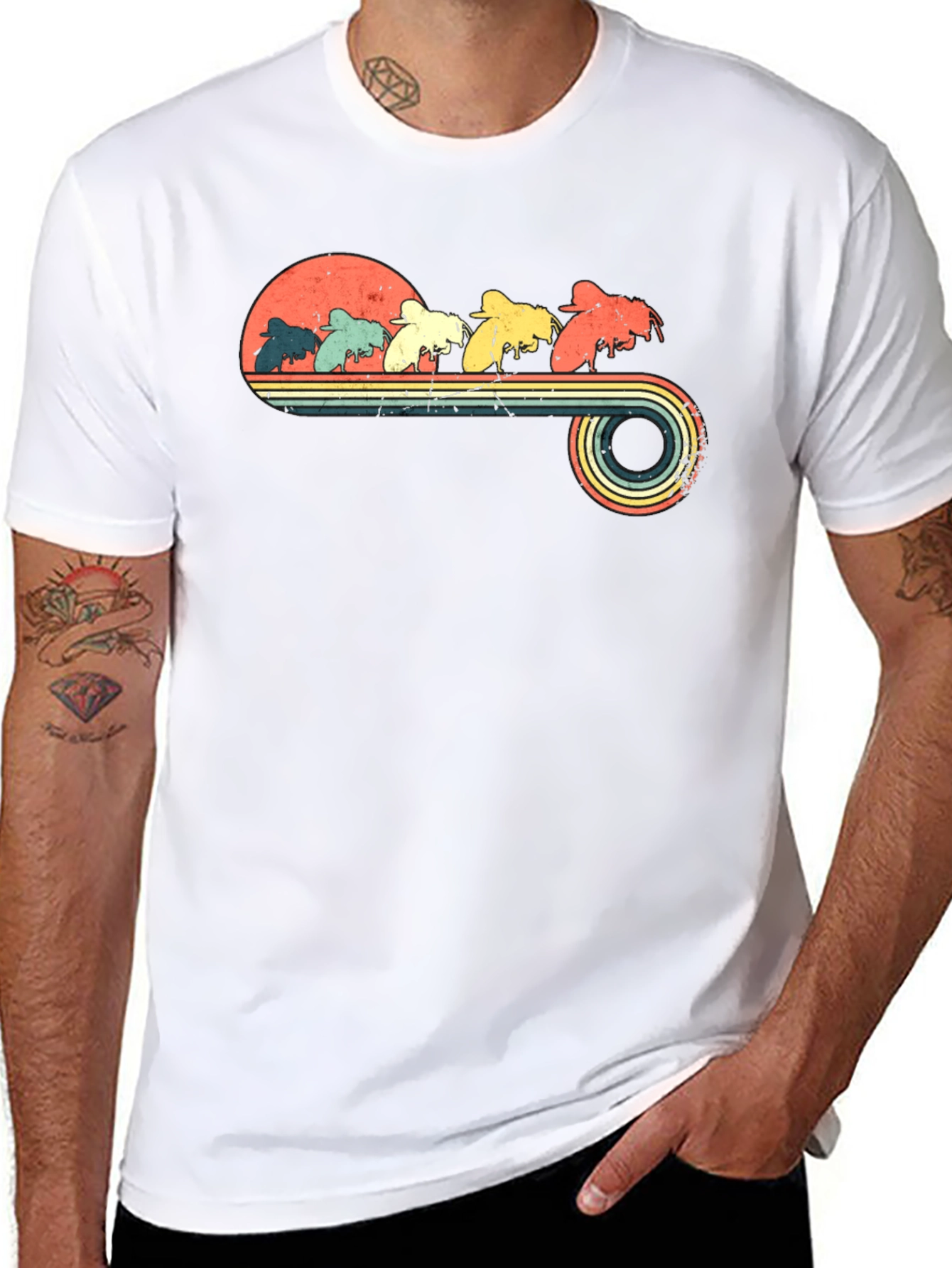 Retro Bees Graphic T-Shirt