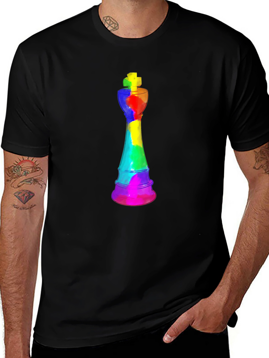 Rainbow Chess King T-Shirt - Unique Design