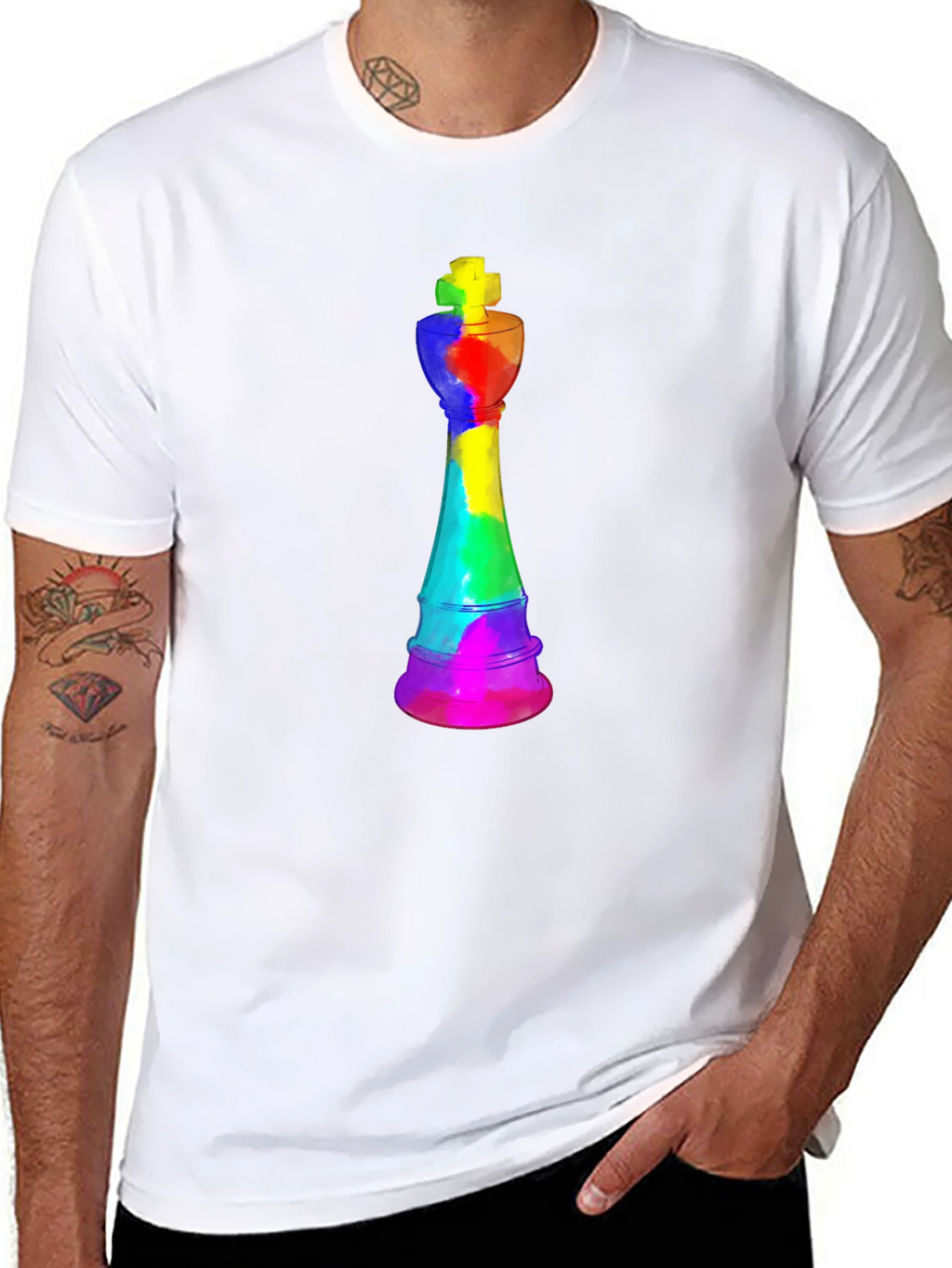 Rainbow Chess King T-Shirt - Unique Design