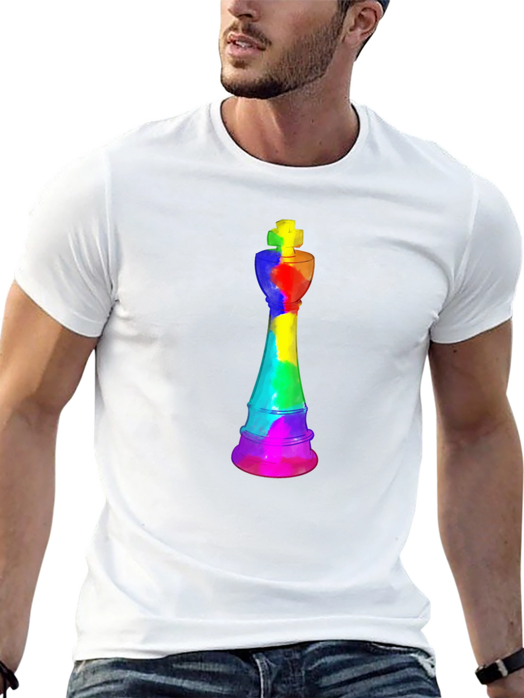 Rainbow Chess King T-Shirt - Unique Design