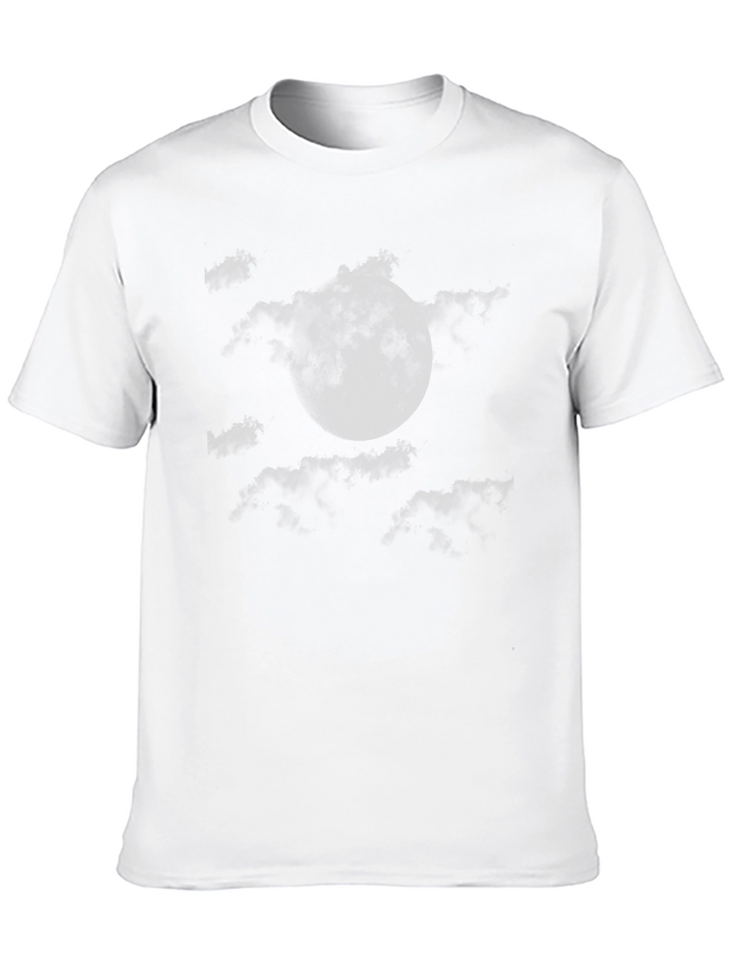 Moon and Clouds Graphic T-Shirt - Stylish Black Tee