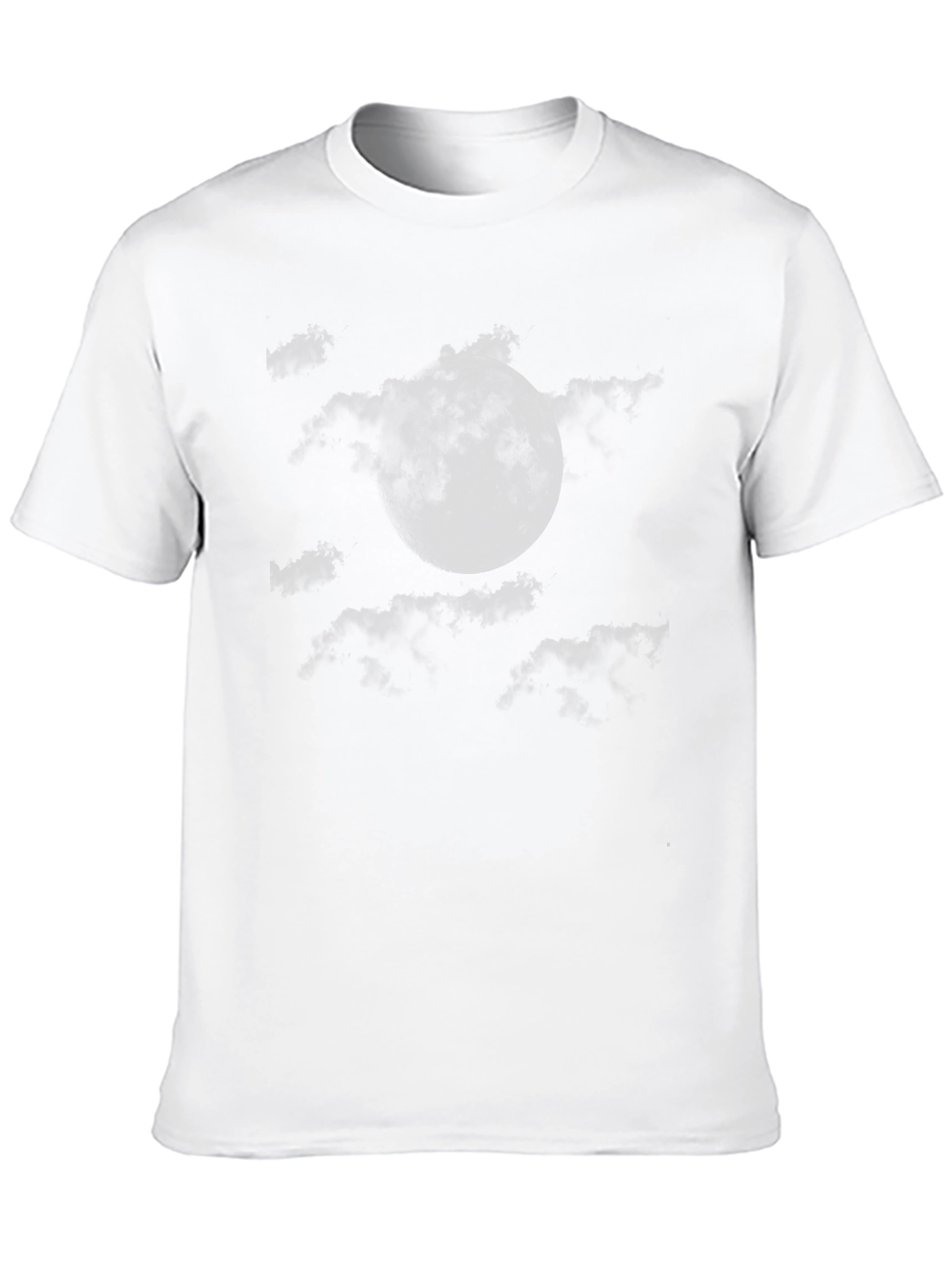 Moon and Clouds Graphic T-Shirt - Stylish Black Tee