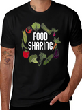 Food Sharing Graphic Tee Vegetable Design Shirt