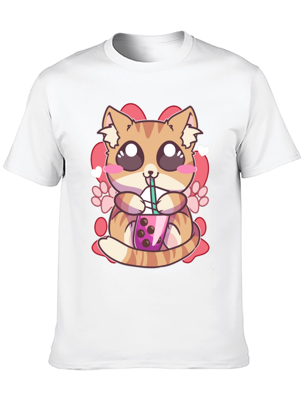 Cute Cat Boba Tea Graphic T-Shirt - Unisex