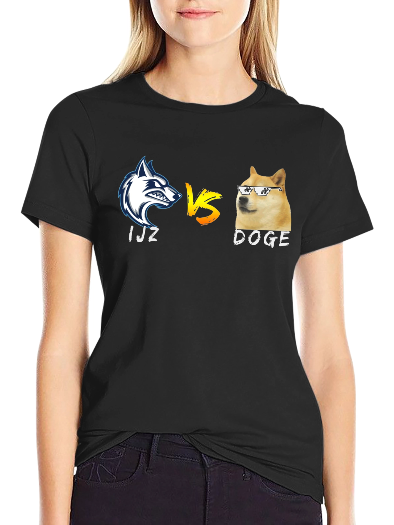 IJZ vs Doge Black T-Shirt