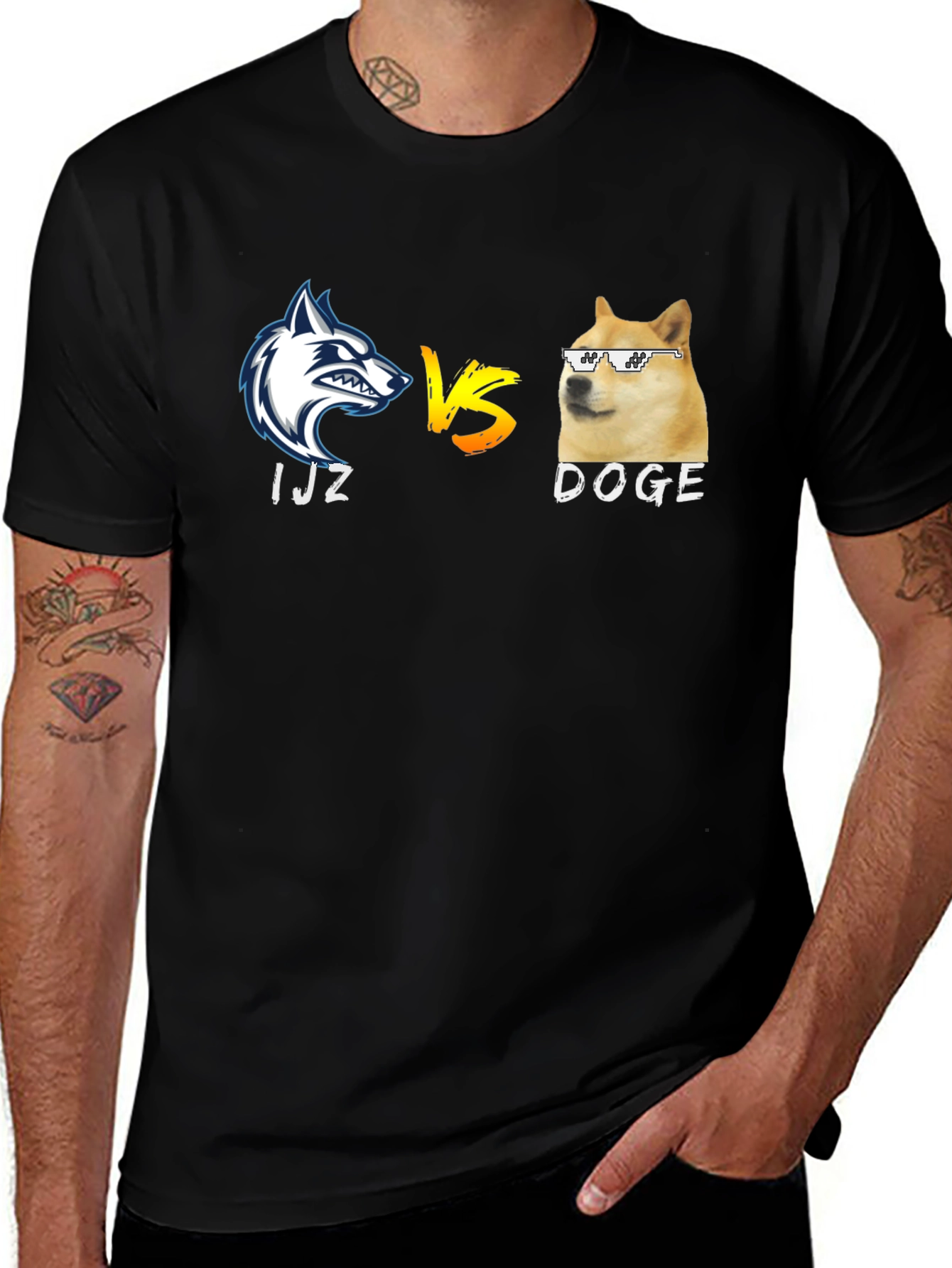 IJZ vs Doge Black T-Shirt