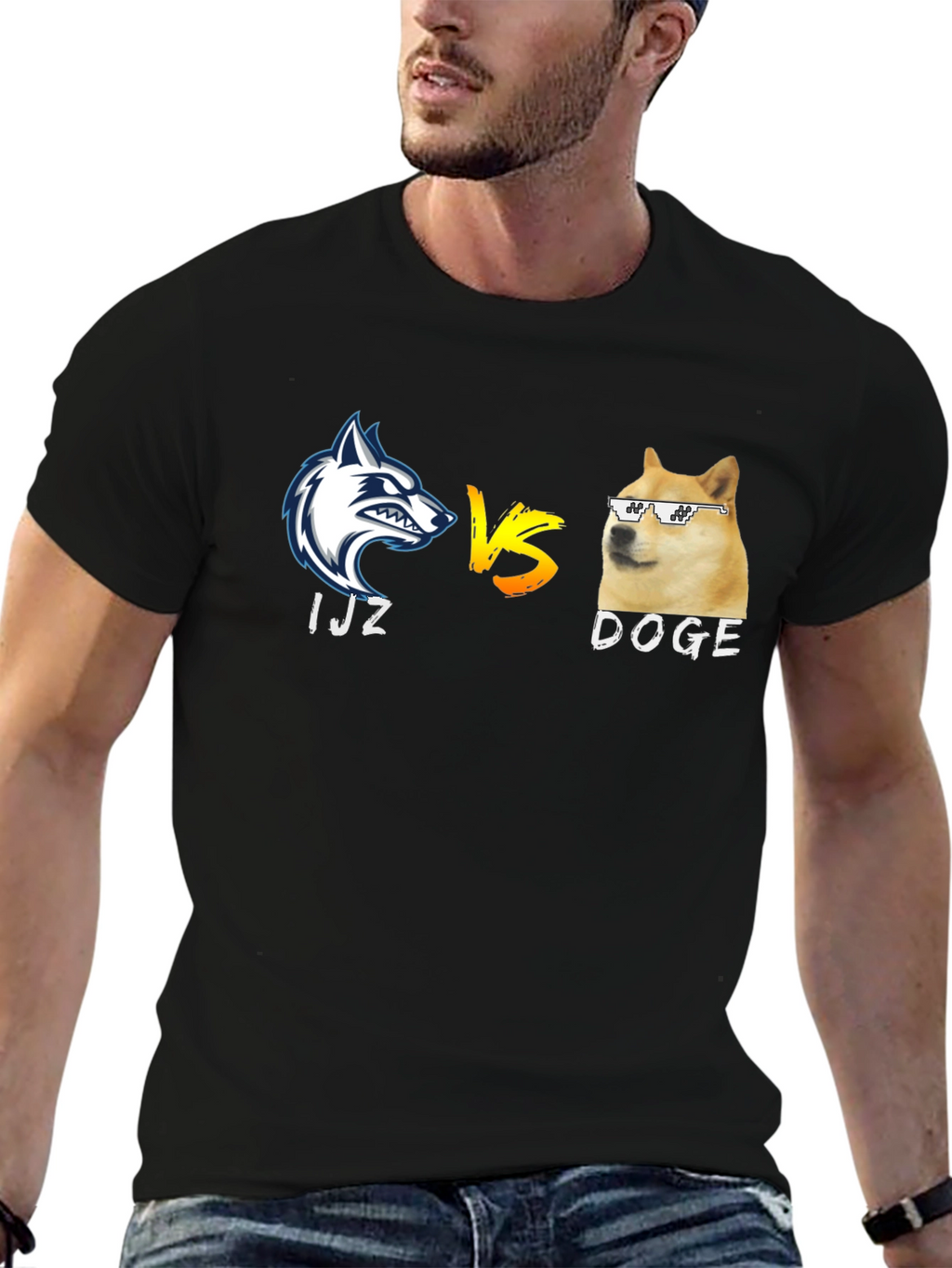 IJZ vs Doge Black T-Shirt