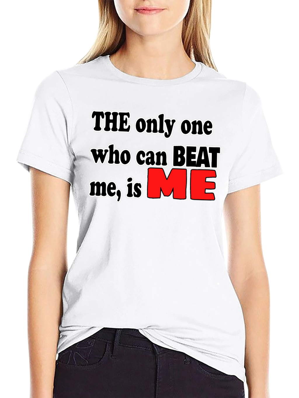 Motivational Black T-Shirt: Beat Me