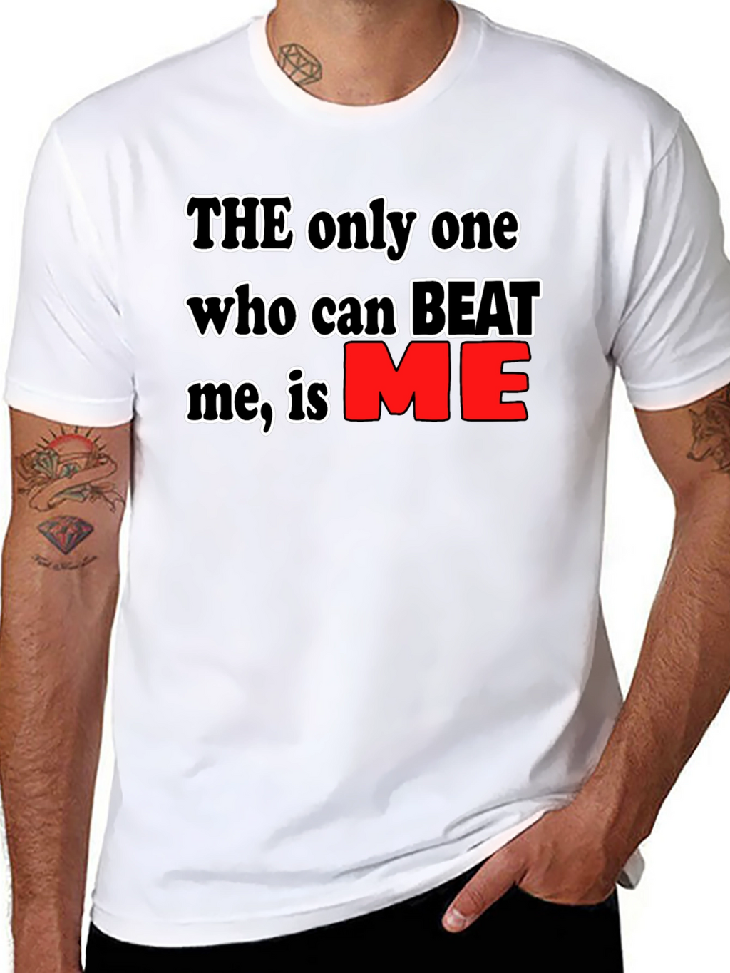 Motivational Black T-Shirt: Beat Me