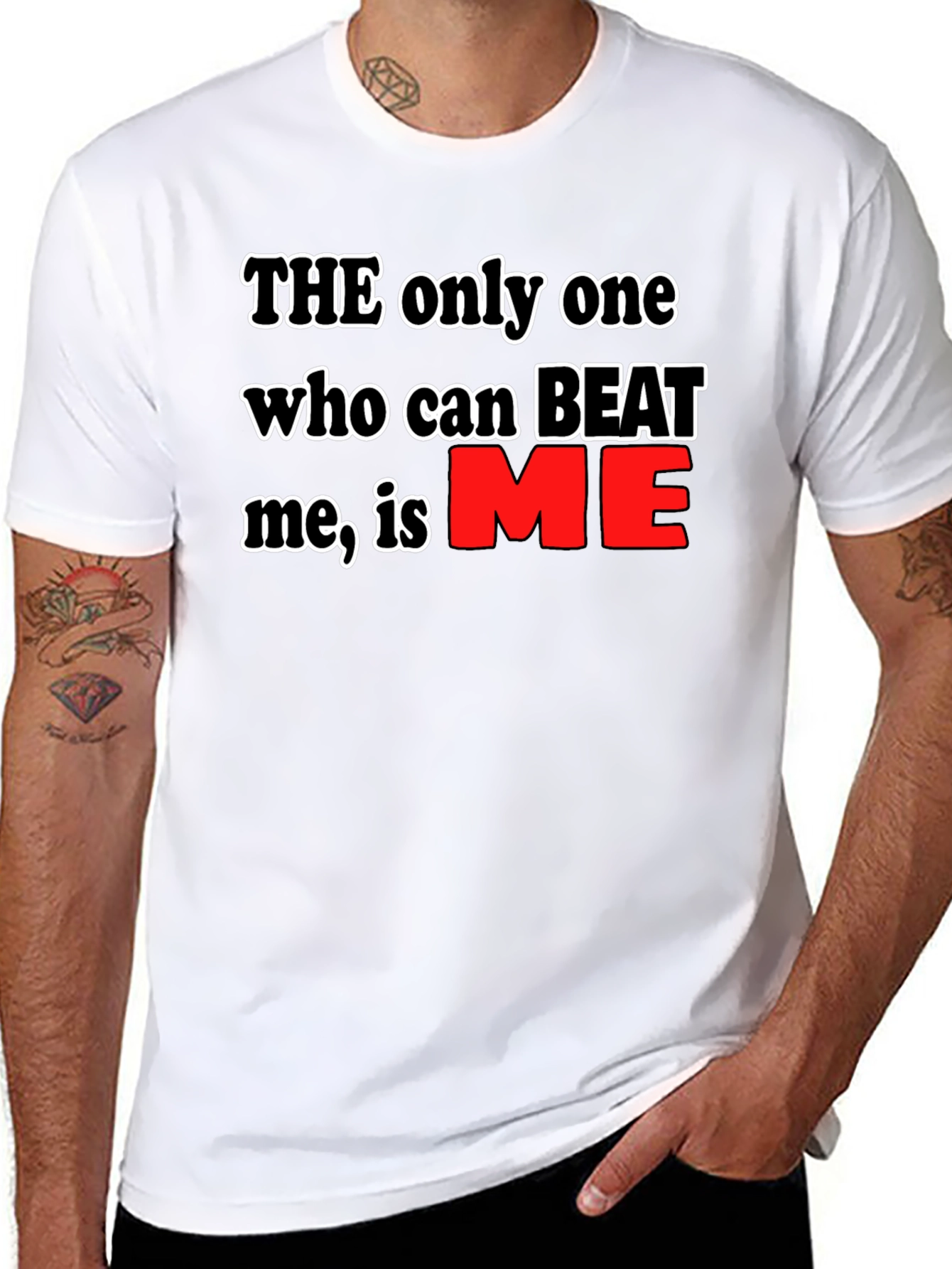 Motivational Black T-Shirt: Beat Me