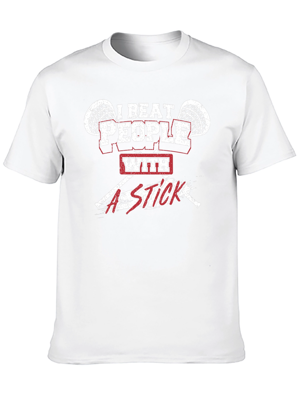 I Beat People With A Stick Black Graphic T-Shirt