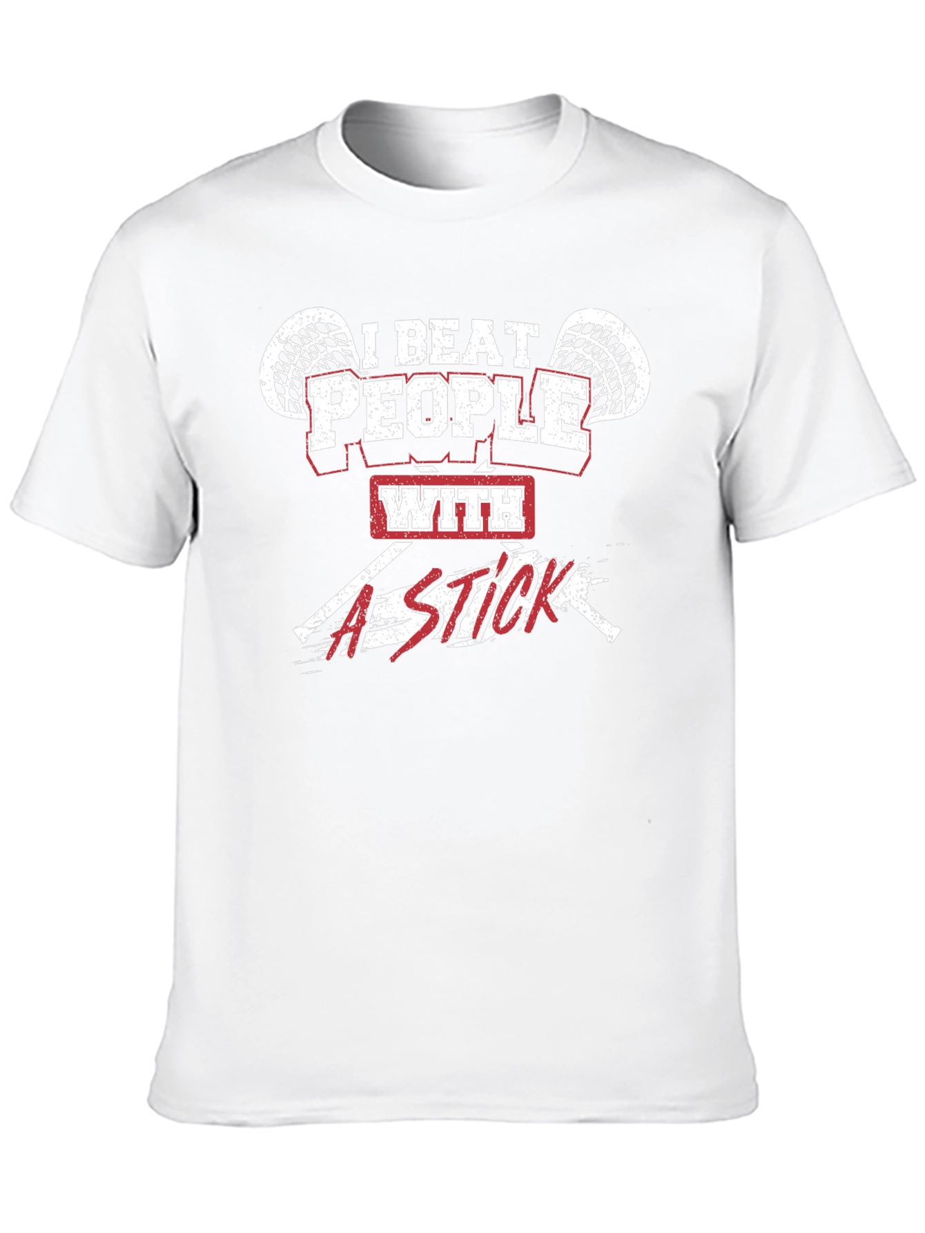 I Beat People With A Stick Black Graphic T-Shirt