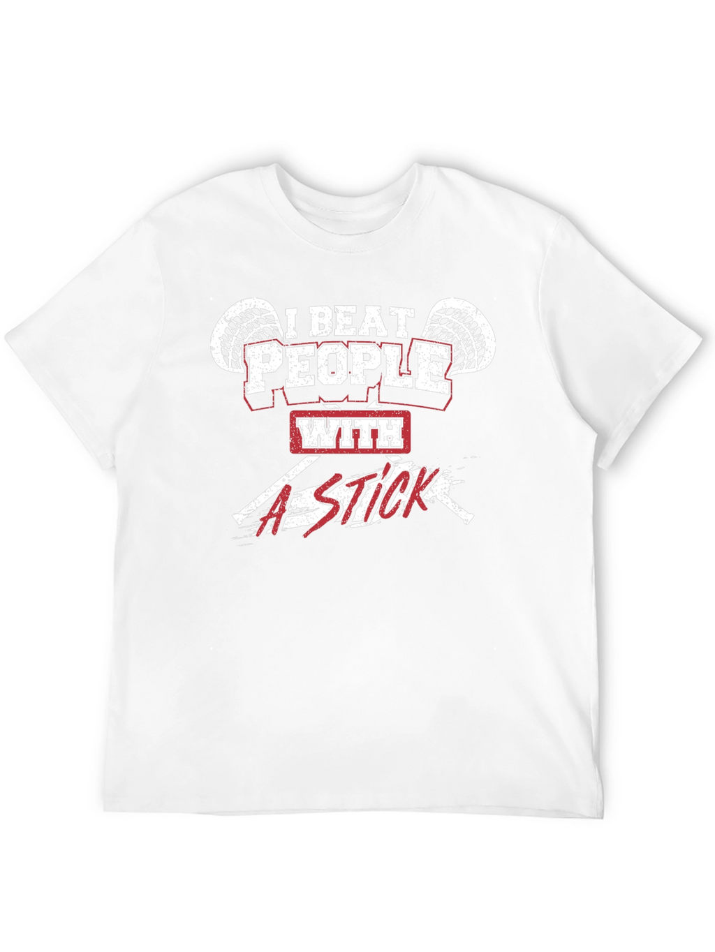 I Beat People With A Stick Black Graphic T-Shirt