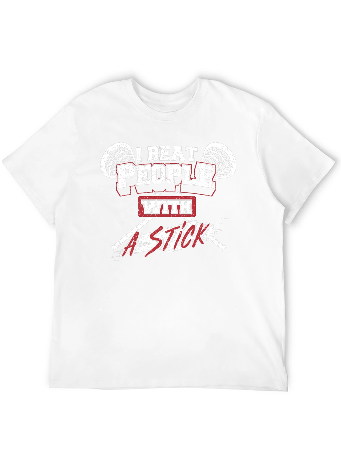 I Beat People With A Stick Black Graphic T-Shirt