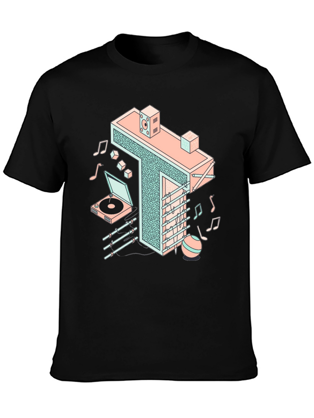 Retro Isometric Music T-Shirt