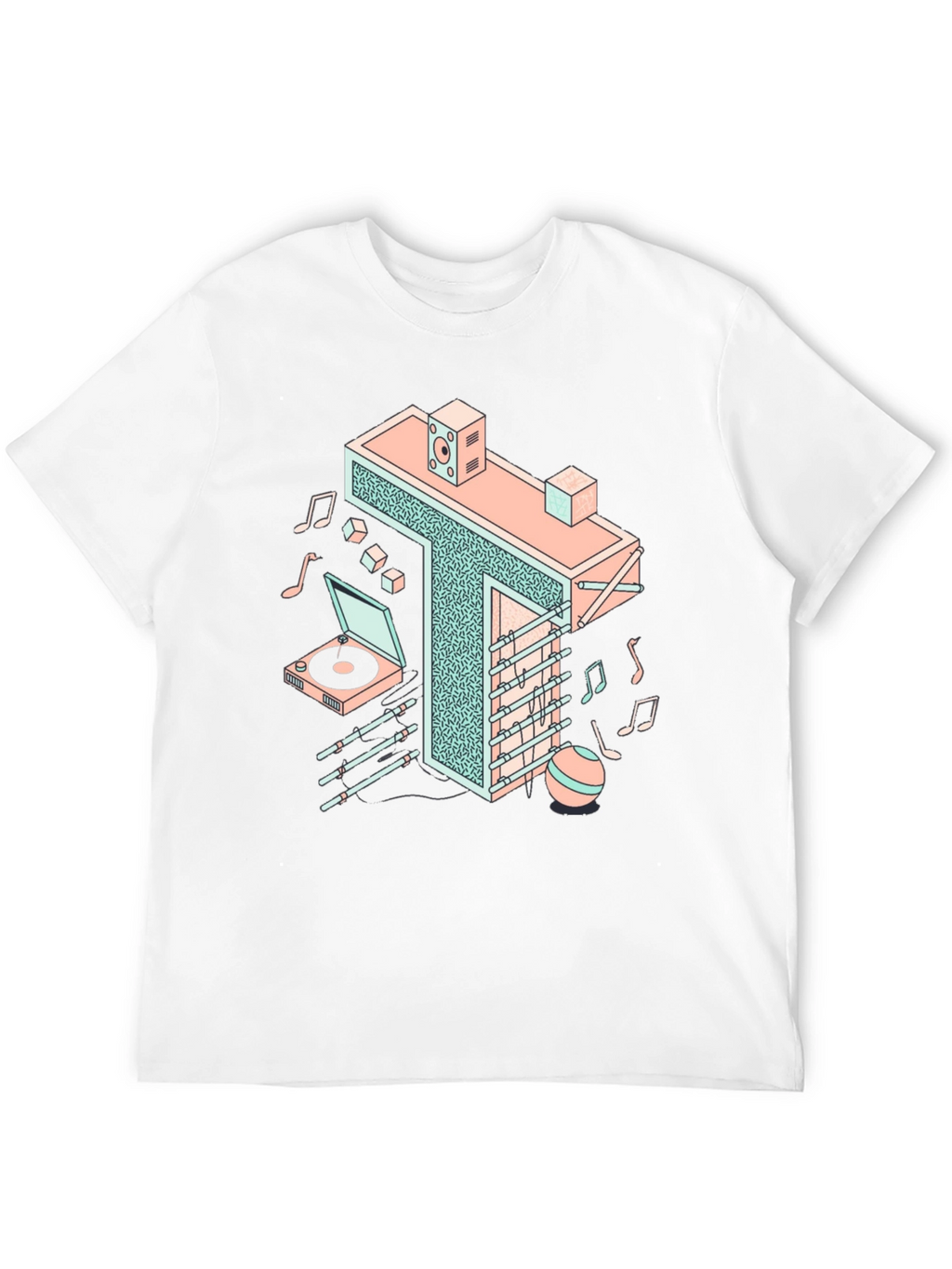 Retro Isometric Music T-Shirt