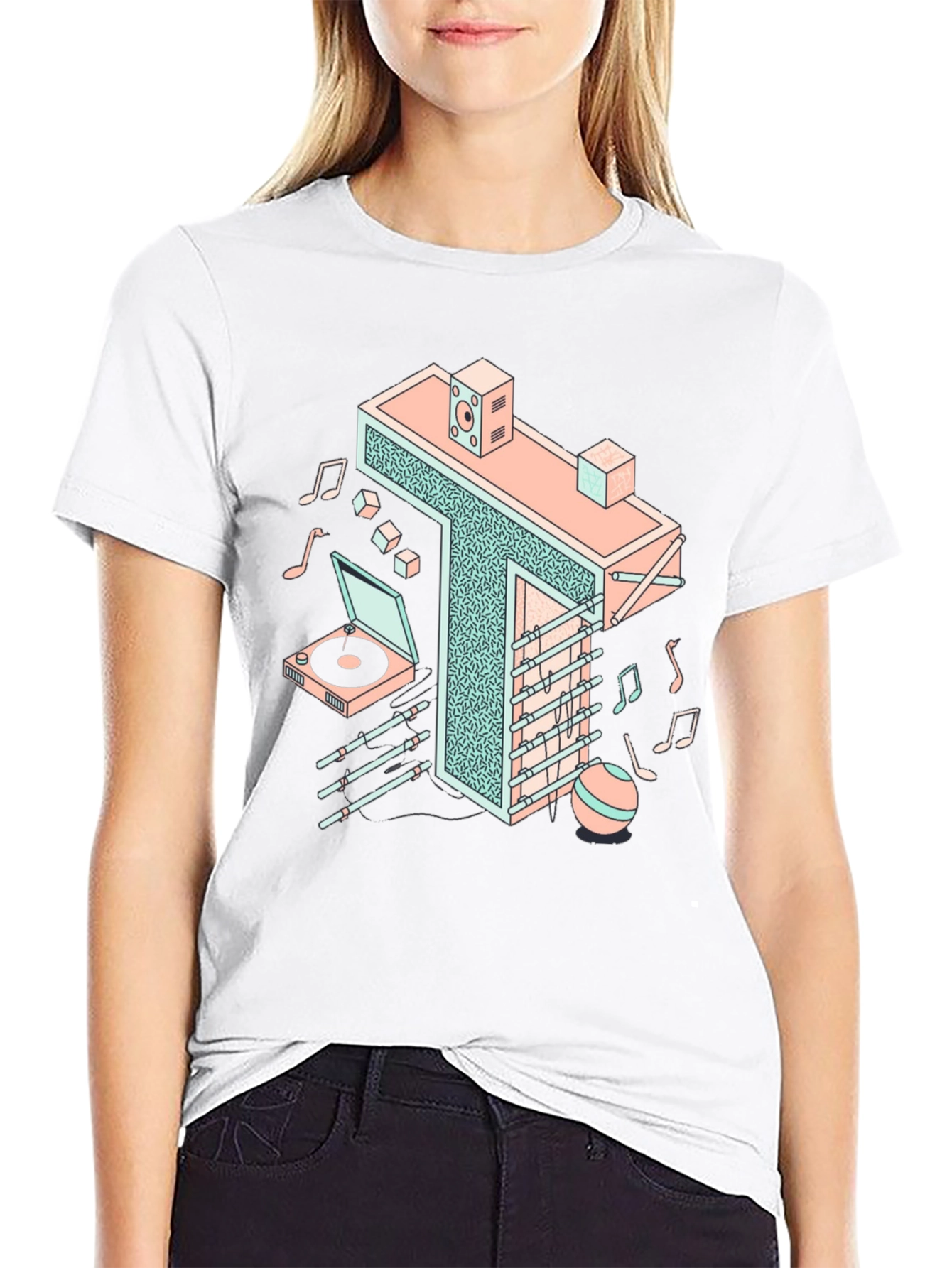 Retro Isometric Music T-Shirt