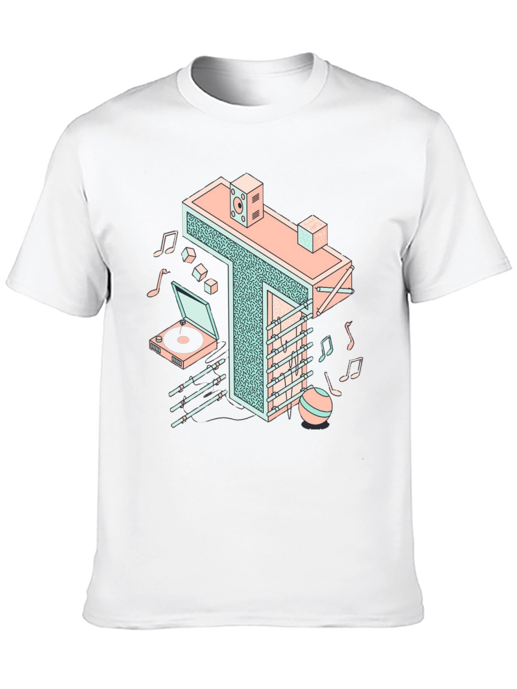 Retro Isometric Music T-Shirt