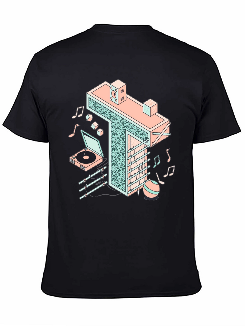 Retro Isometric Music T-Shirt