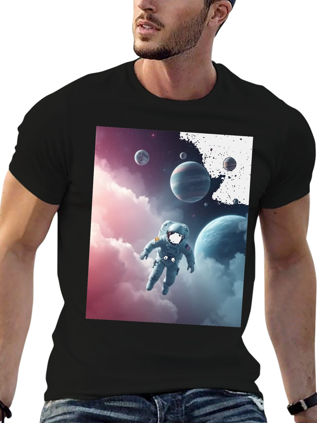 Astronaut in Space Graphic Tee - Black