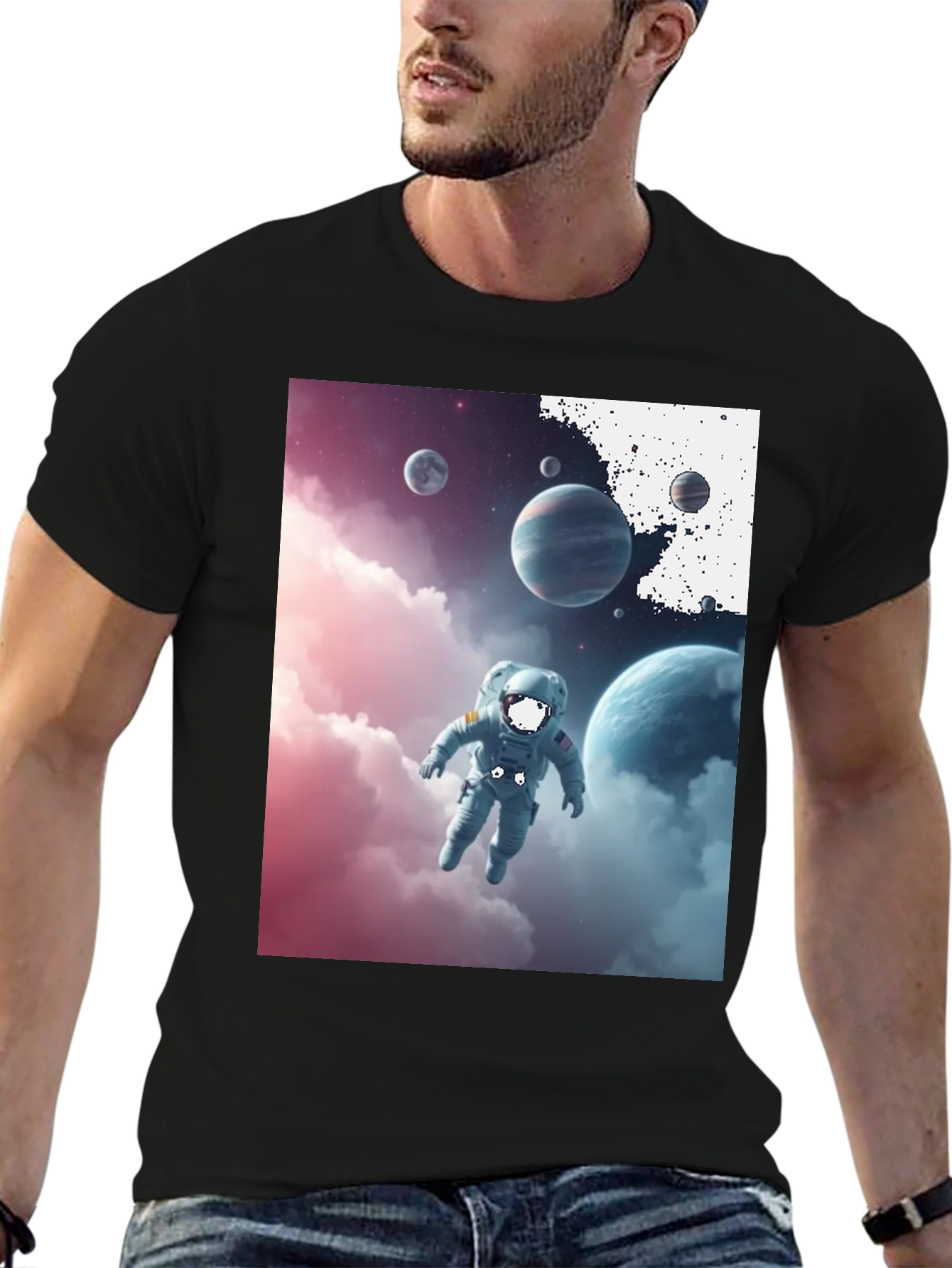 Astronaut in Space Graphic Tee - Black