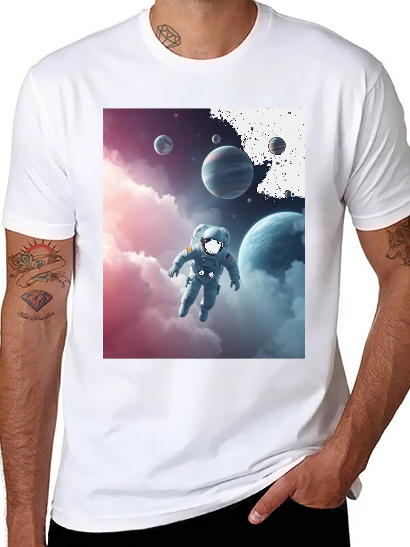 Astronaut in Space Graphic Tee - Black