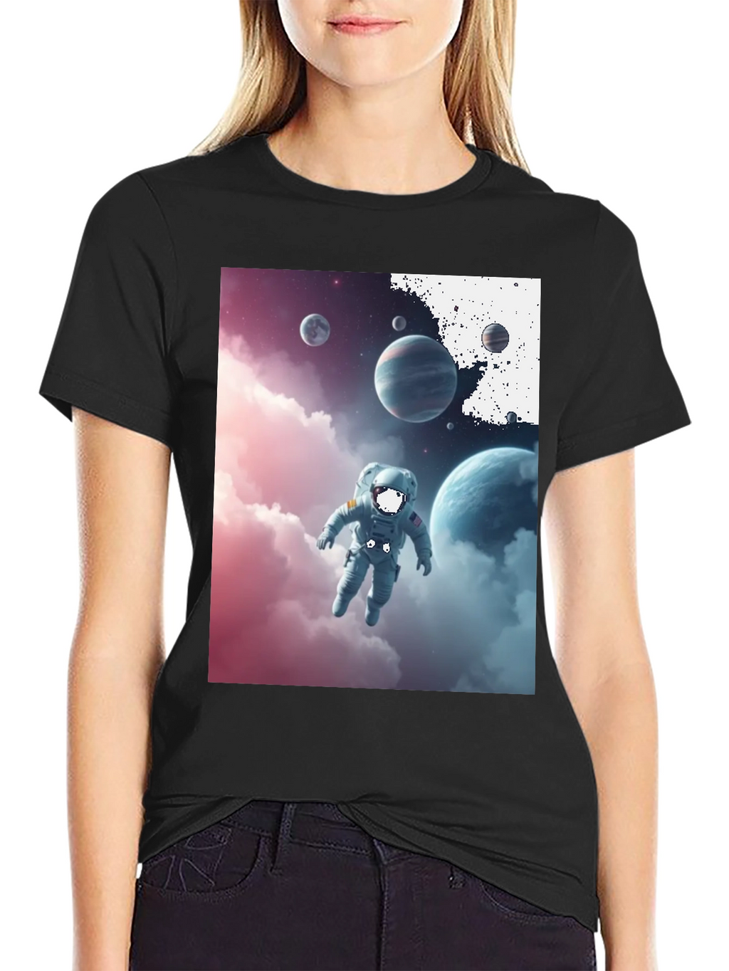 Astronaut in Space Graphic Tee - Black