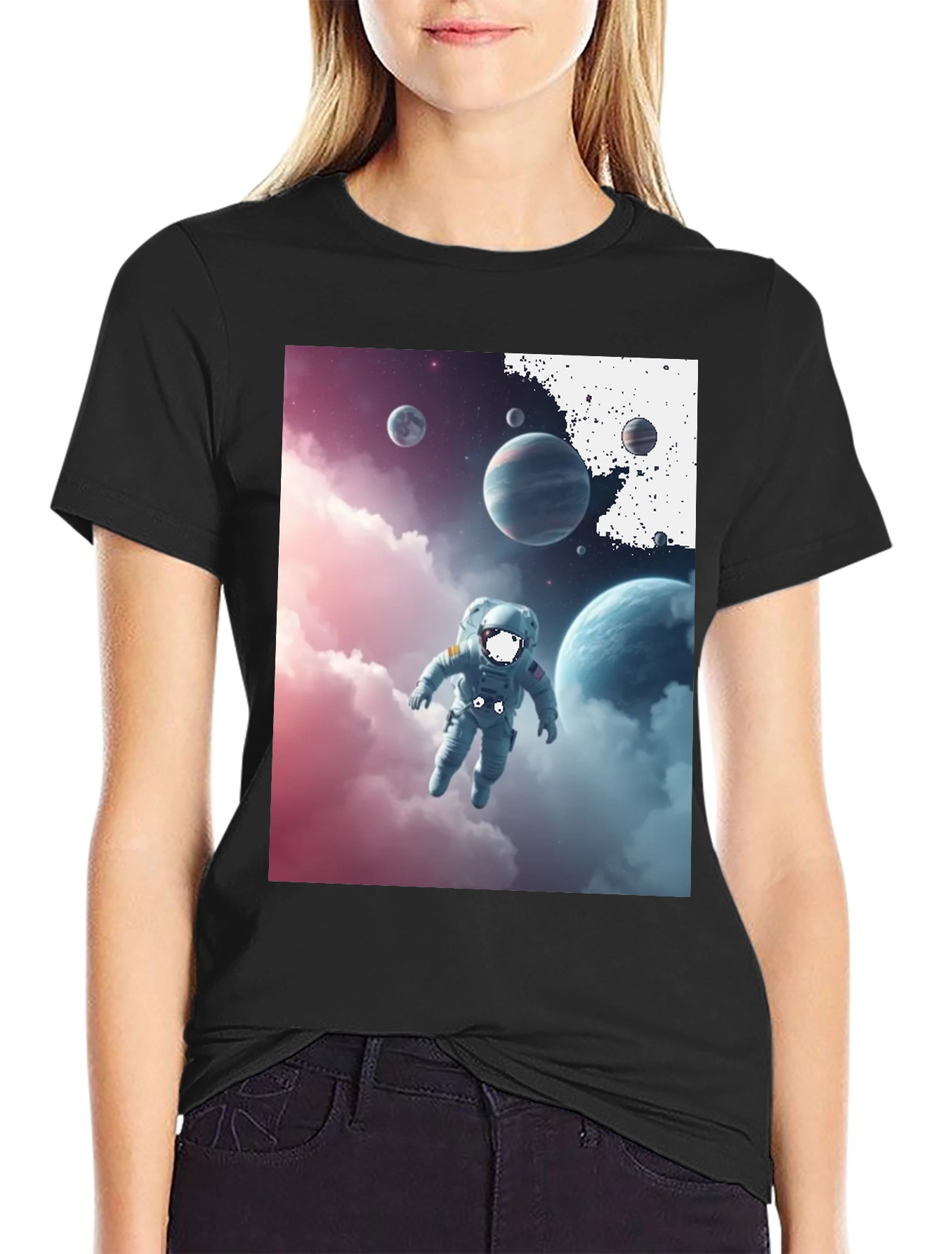 Astronaut in Space Graphic Tee - Black
