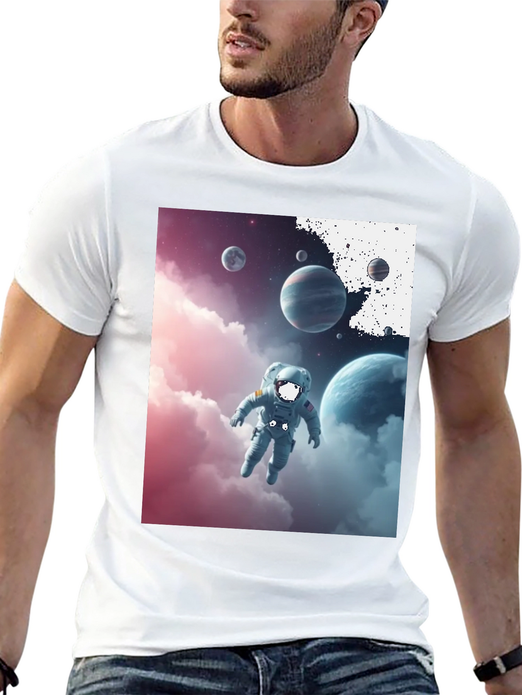 Astronaut in Space Graphic Tee - Black