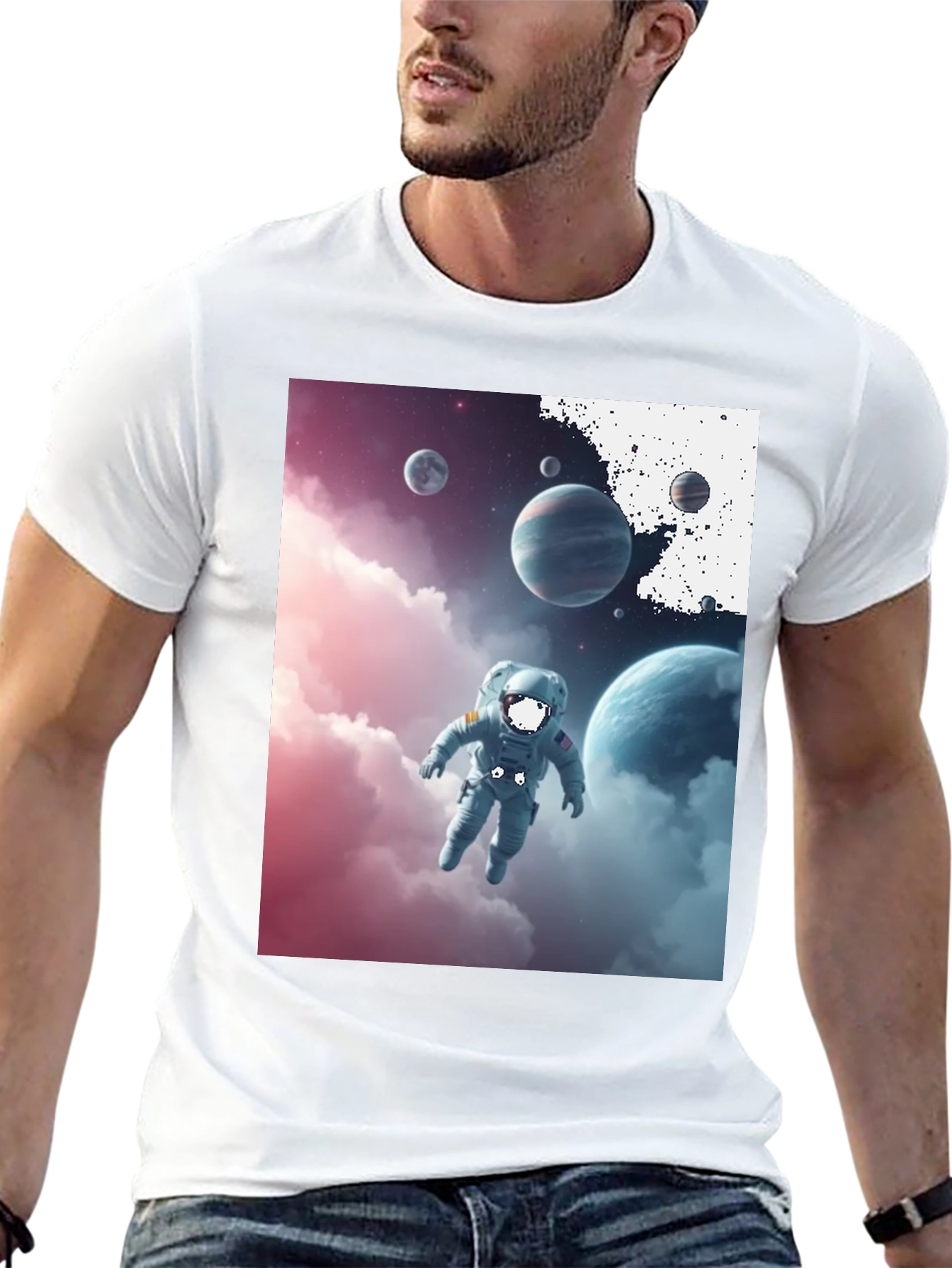Astronaut in Space Graphic Tee - Black