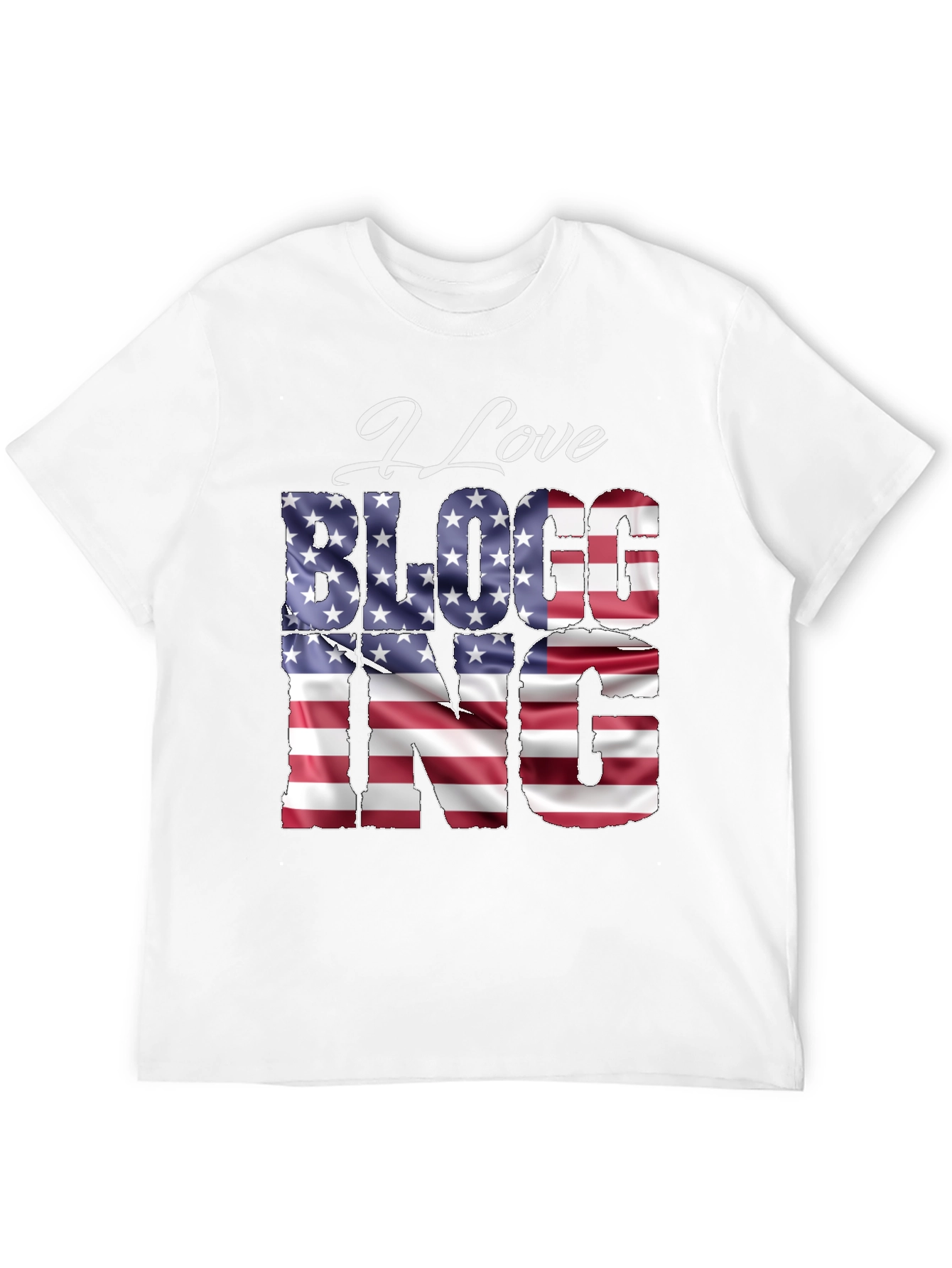 I Love BLOGGING USA Flag T-Shirt